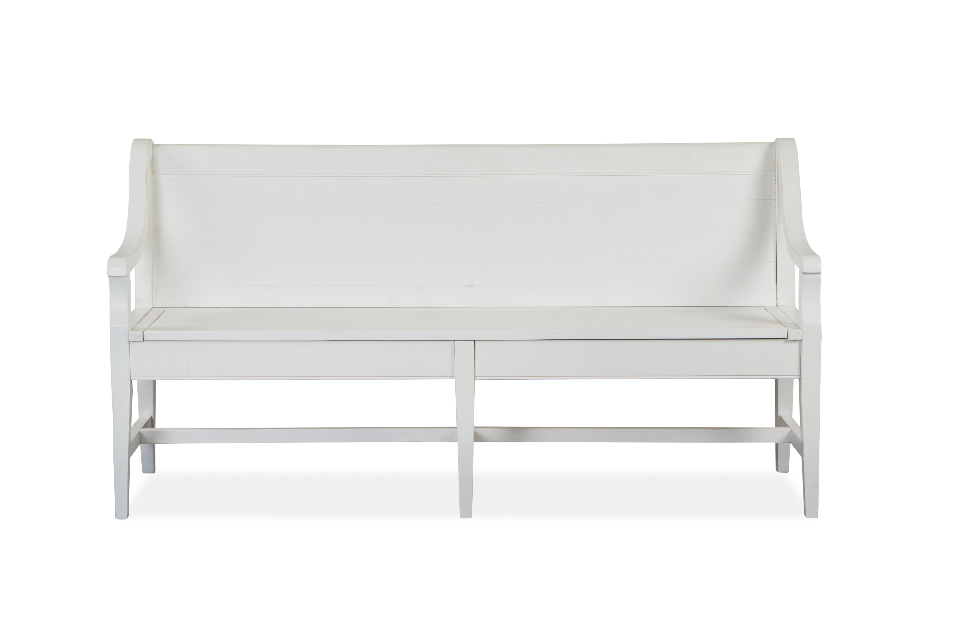 Heron Cove Bench w/Back in Chalk White and Dovetail Grey