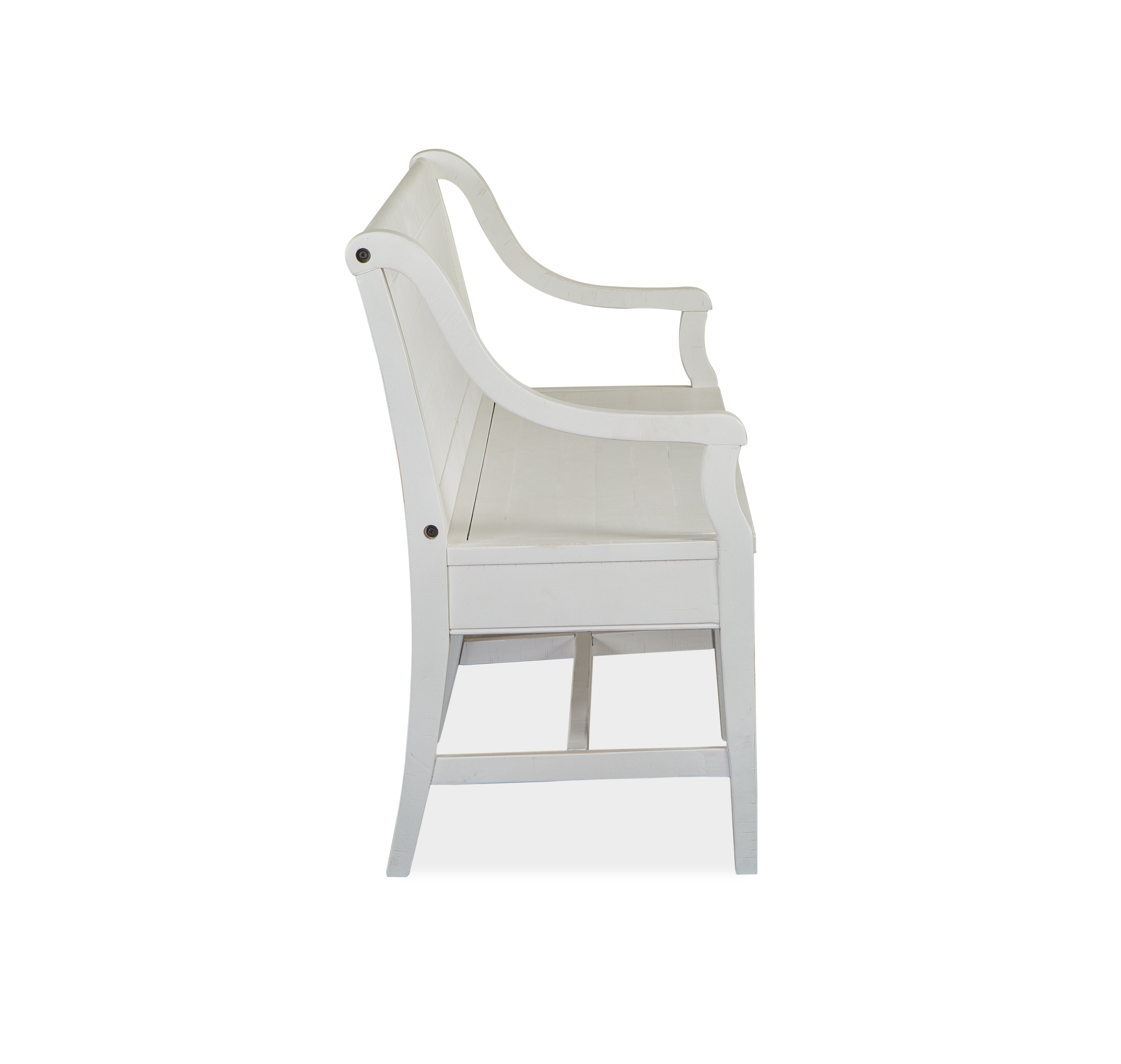 Heron Cove Bench w/Back in Chalk White and Dovetail Grey