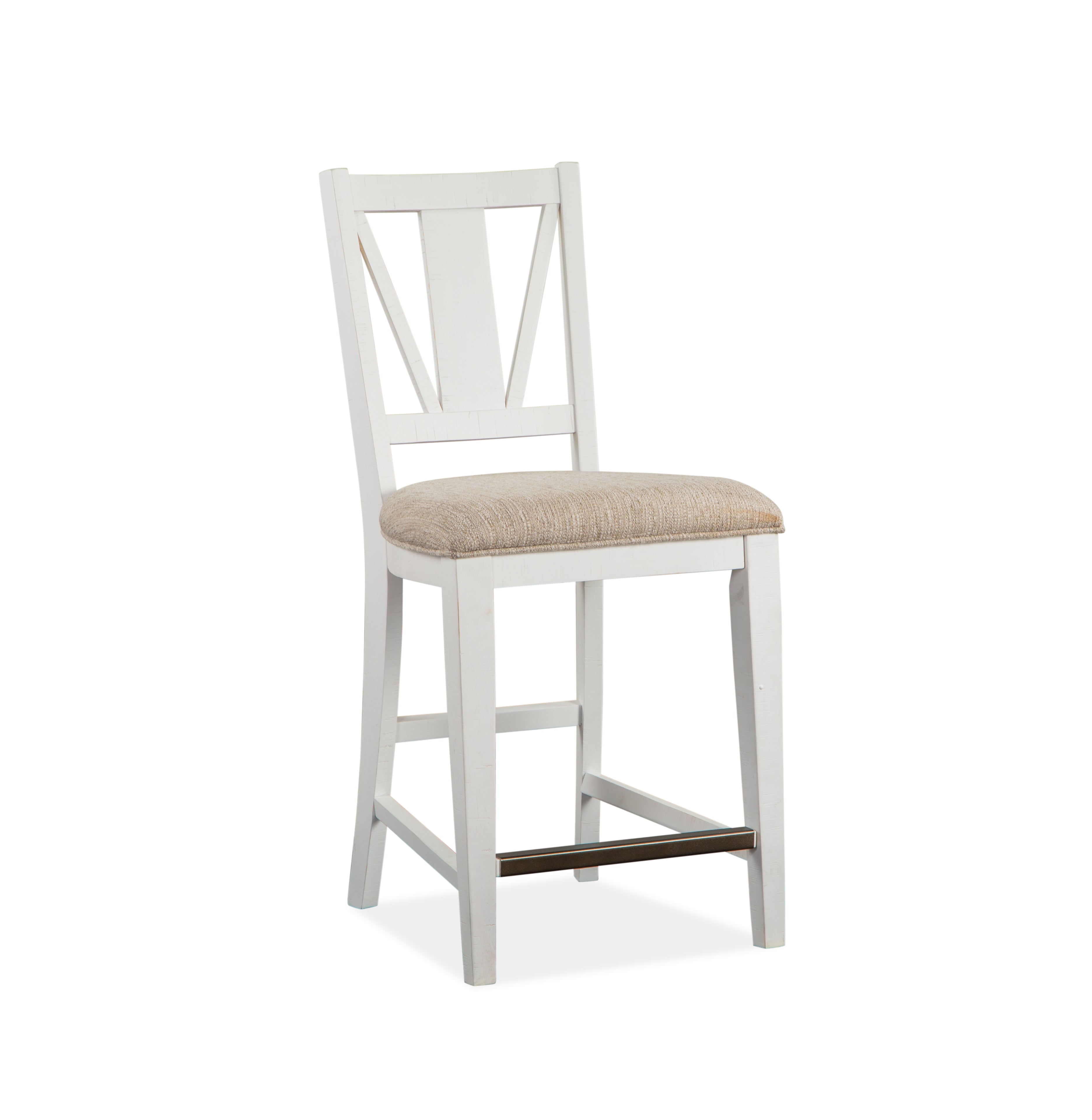 Heron Cove Counter Chair w/Upholstered Seat (2/ctn) in Chalk White and Dovetail Grey