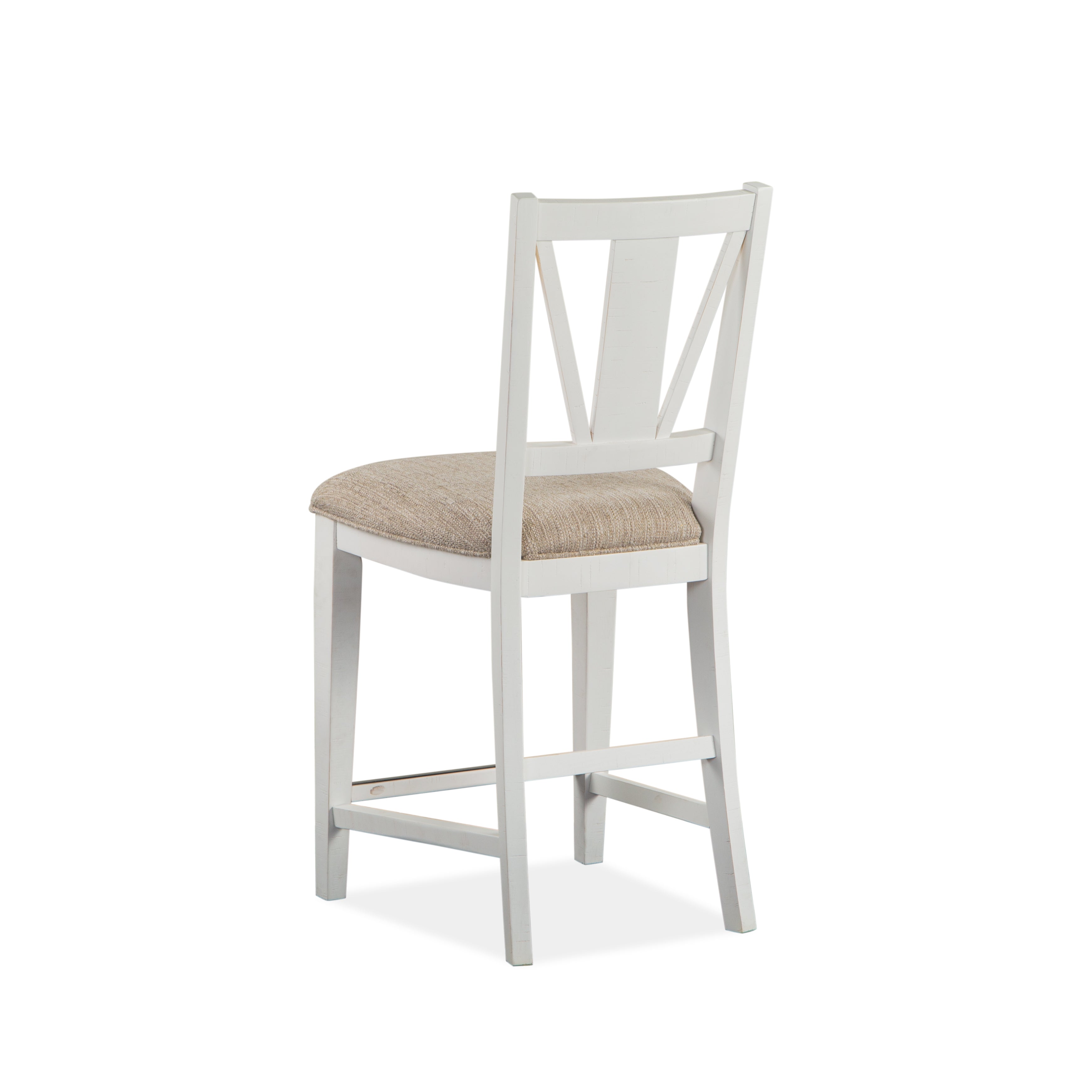 Heron Cove Counter Chair w/Upholstered Seat (2/ctn) in Chalk White and Dovetail Grey
