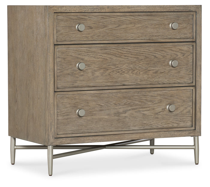 Hooker Furniture Sonnet Three-Drawer Nightstand in Medium Wood