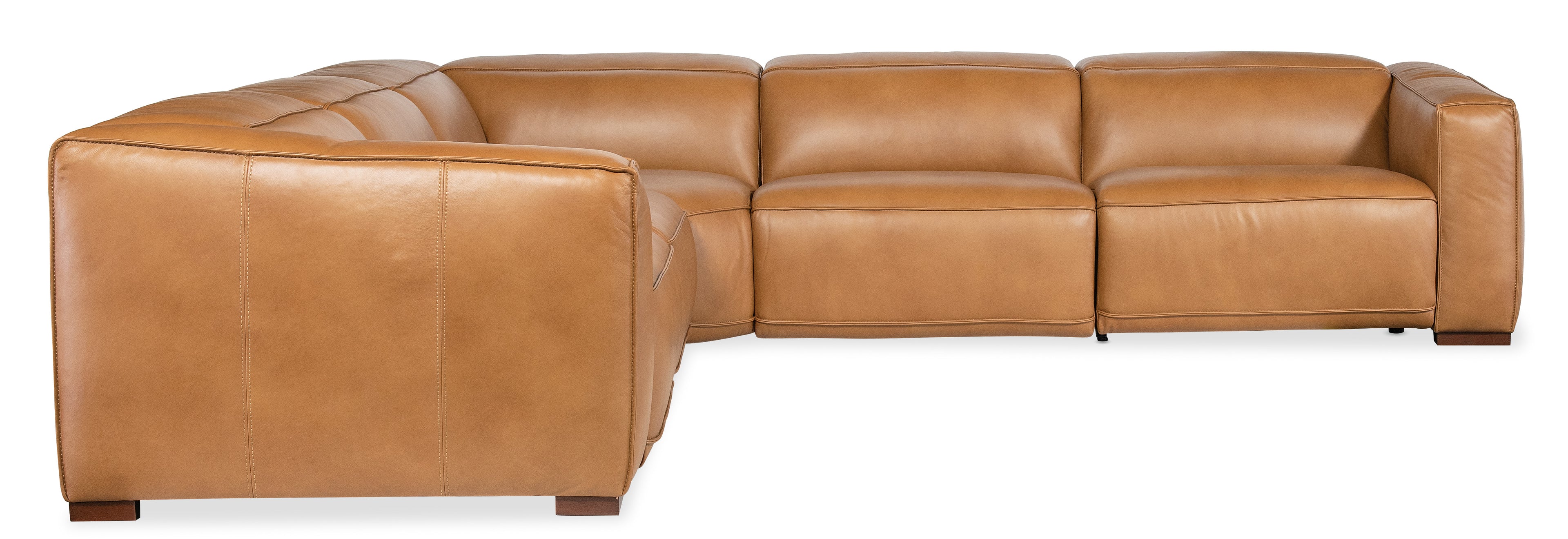 Hooker Furniture Fresco 5 Seat Sectional 4-Power Recline & Power Headrest in Brown