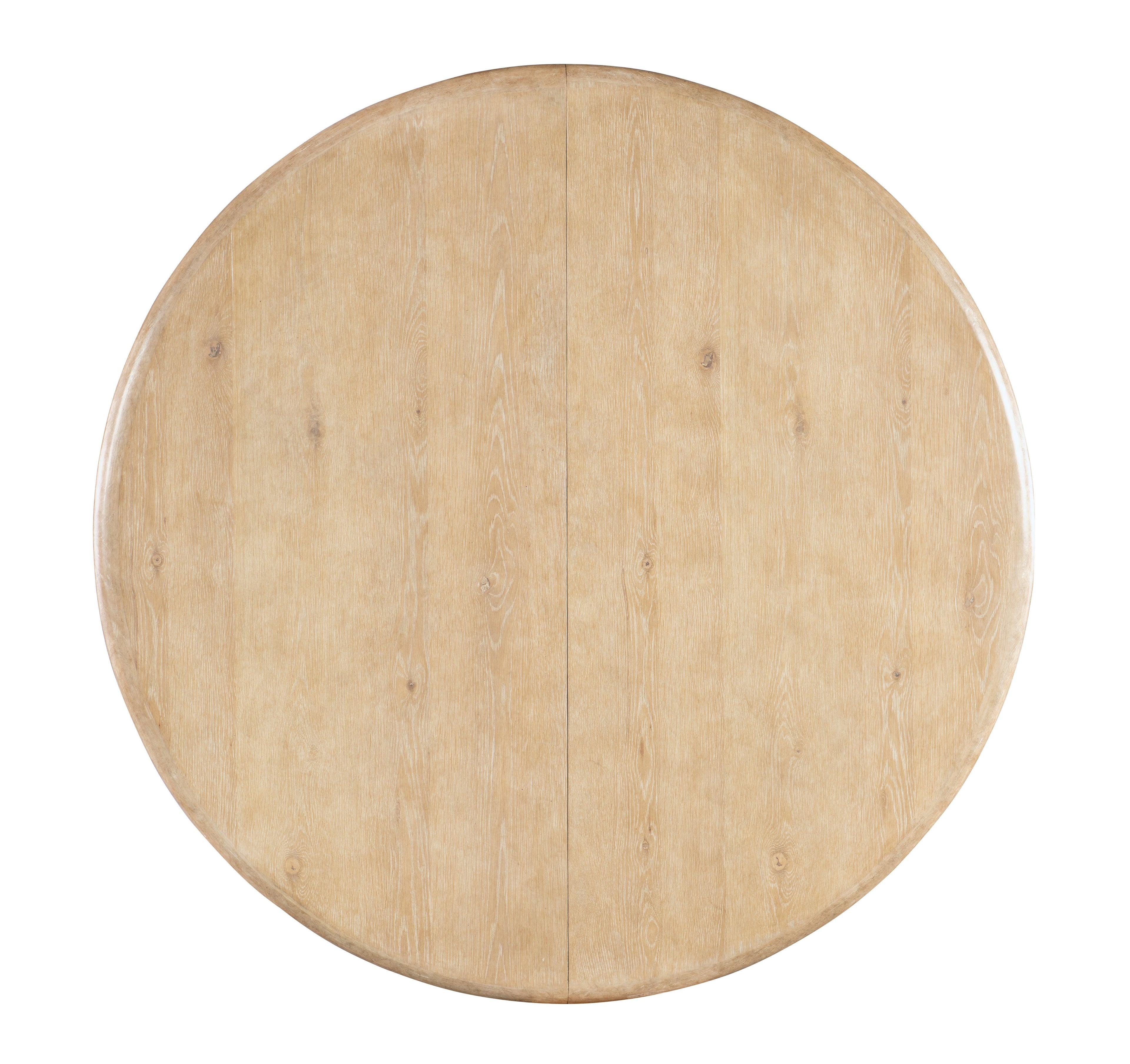Hooker Furniture Retreat Pole Rattan Round Dining Table with 1-20in Leaf in Dune