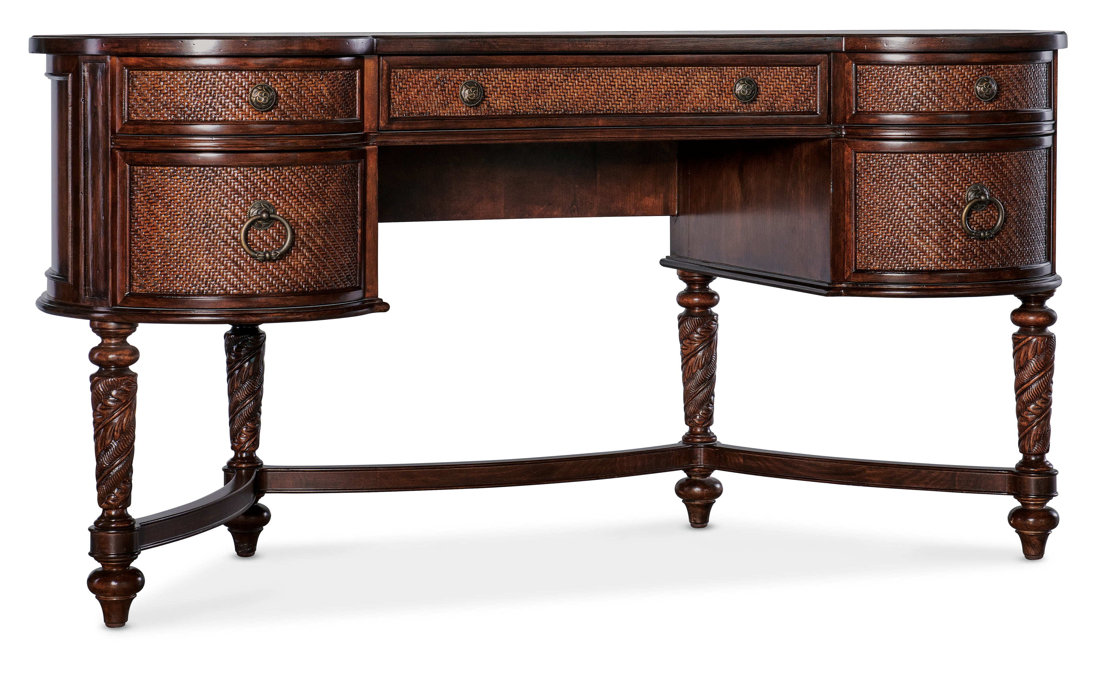 Hooker Furniture Charleston Kidney Writing Desk in Dark Wood