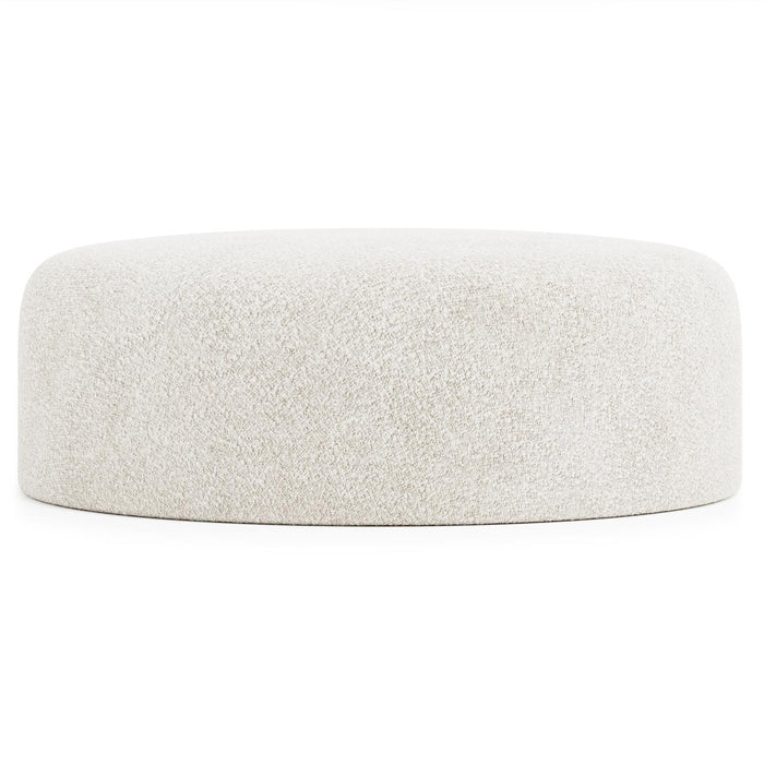 Tyre Fabric Ottoman in Off-White