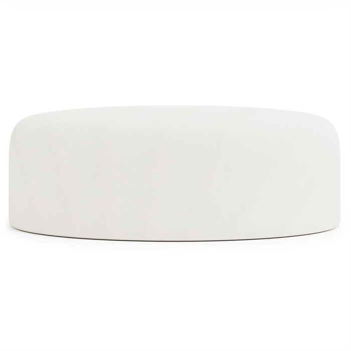 Tyre Leather Ottoman in White