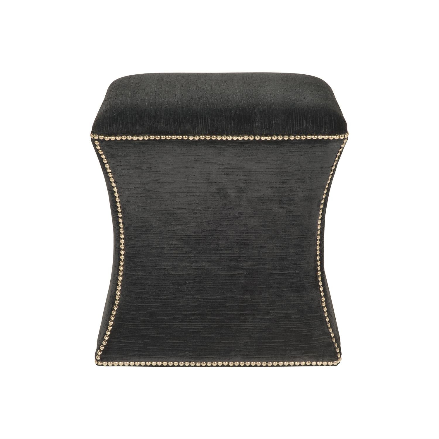 Roscoe Fabric Ottoman in Black