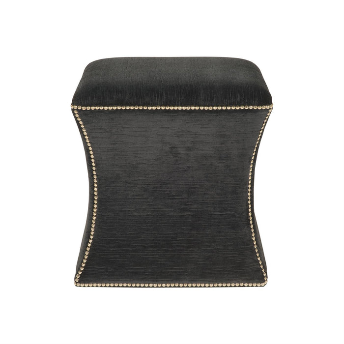 Roscoe Fabric Ottoman in Black