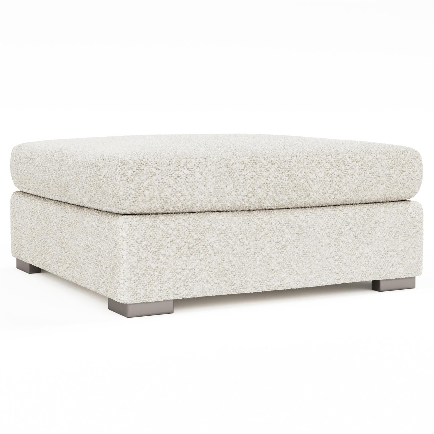 Helena Fabric Bumper Ottoman in Ivory