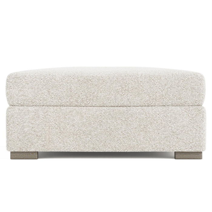 Helena Fabric Bumper Ottoman in White