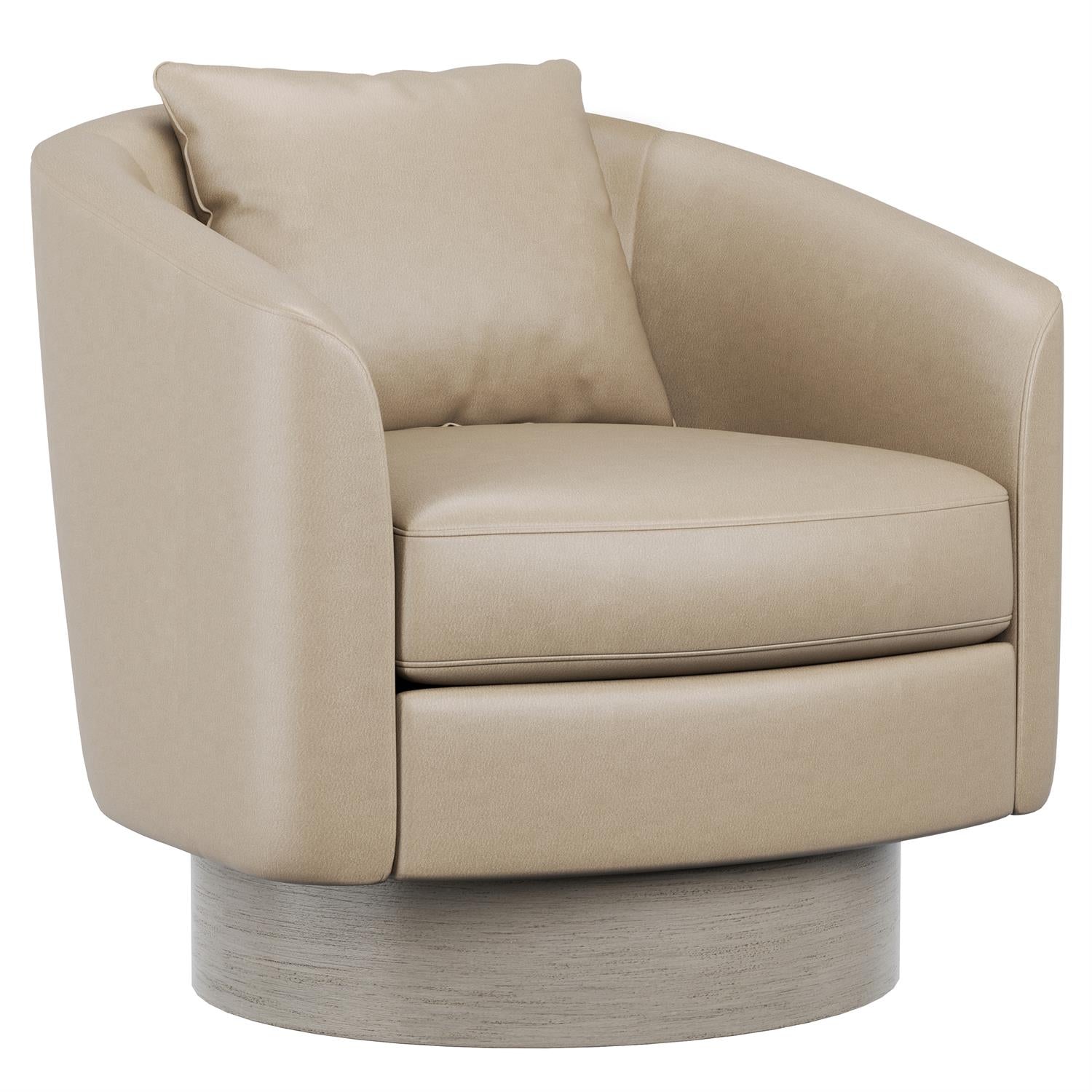Camino Leather Swivel Chair in Beige