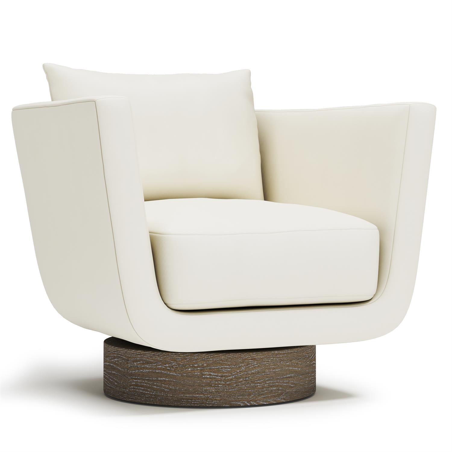 Gemma Leather Swivel Chair in White