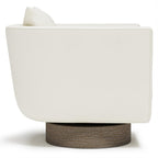 Gemma Leather Swivel Chair in White