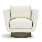 Gemma Leather Swivel Chair in White
