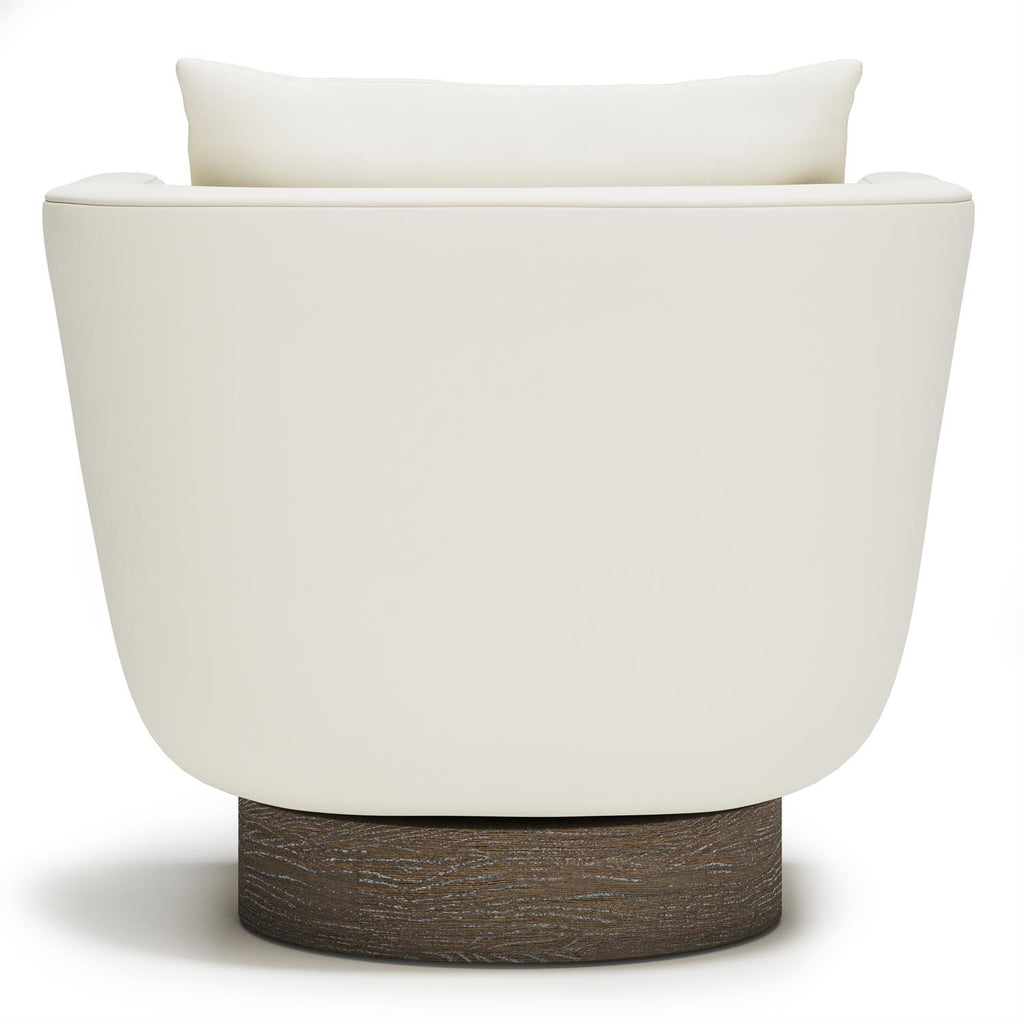 Gemma Leather Swivel Chair in White