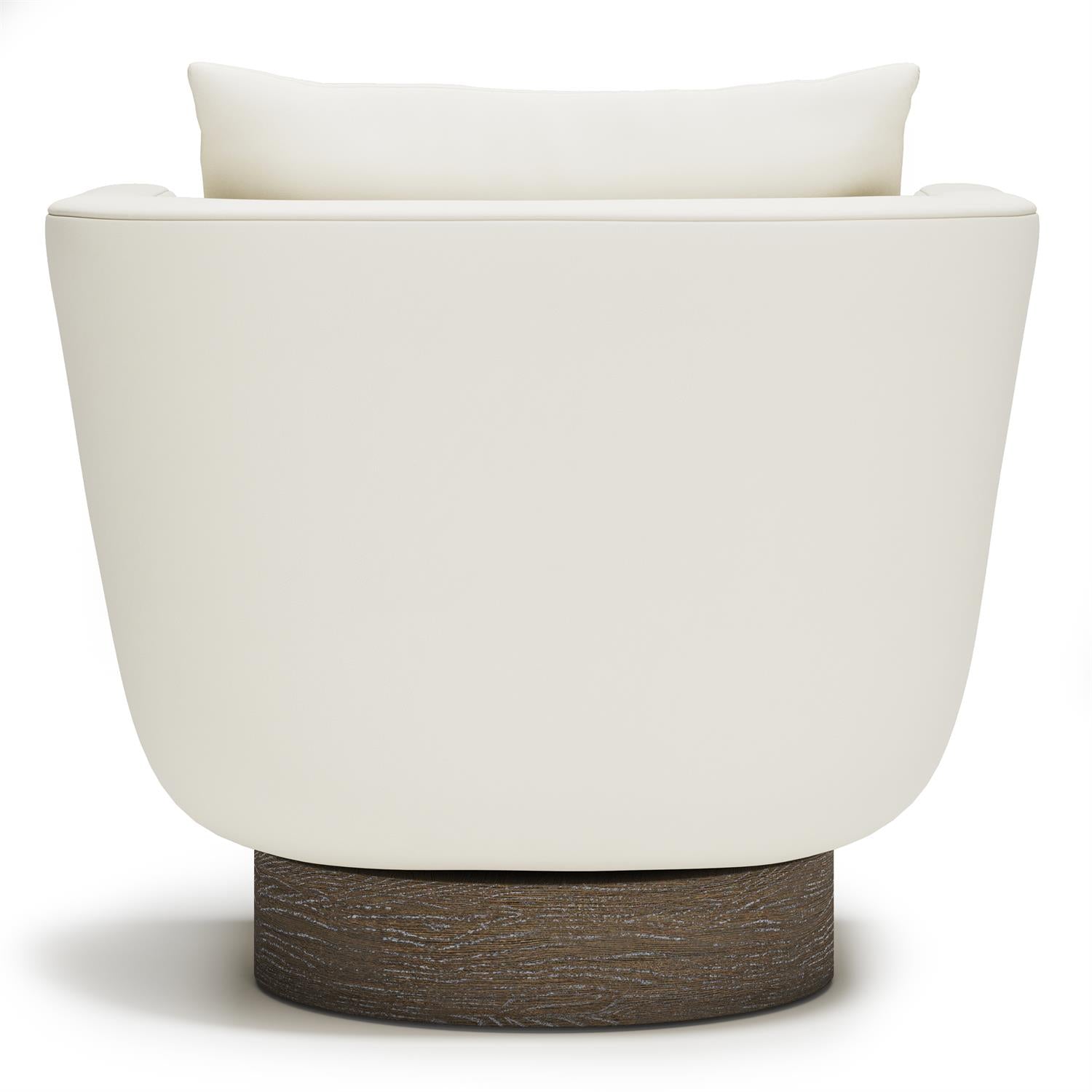 Gemma Leather Swivel Chair in White