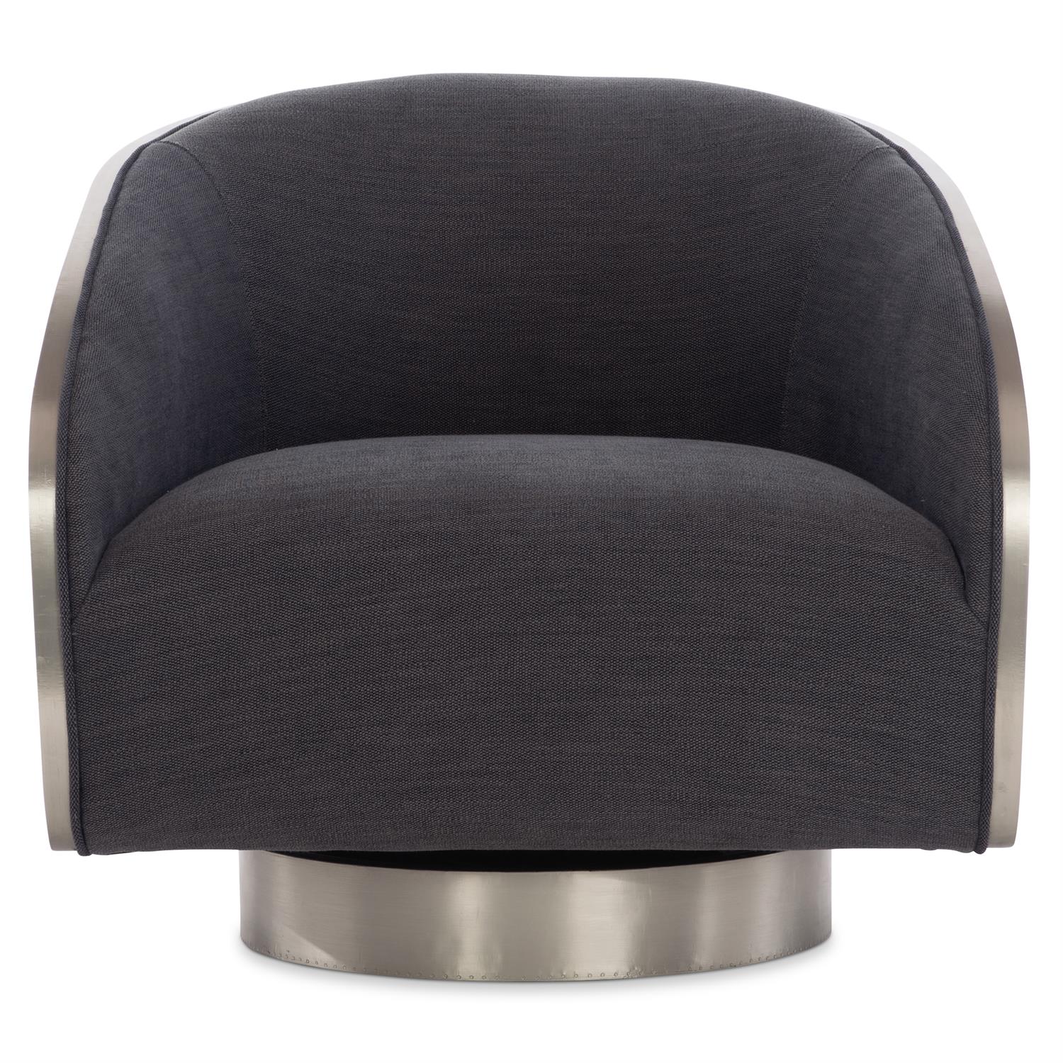 Miles Fabric Swivel Chair in Black