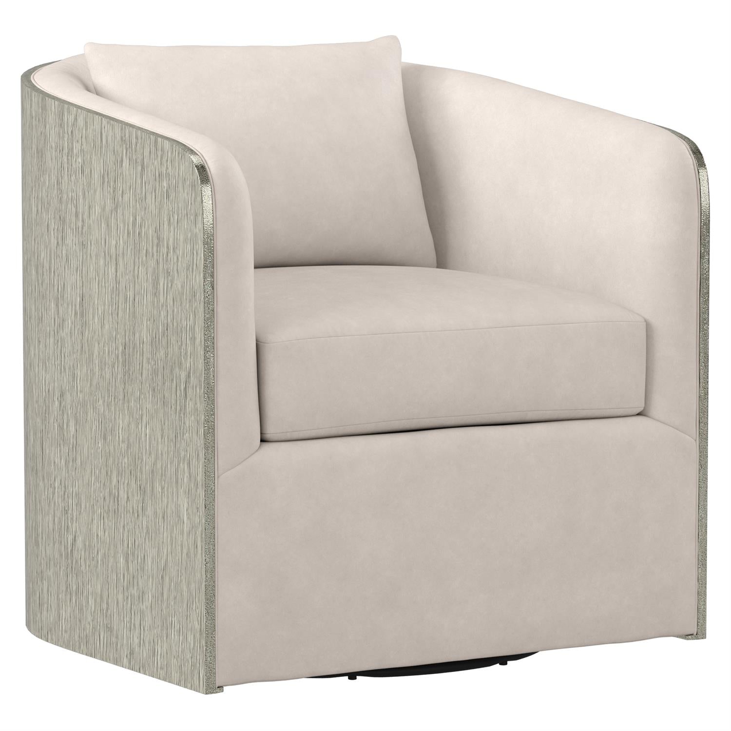 Eliot Fabric Swivel Chair in Ivory