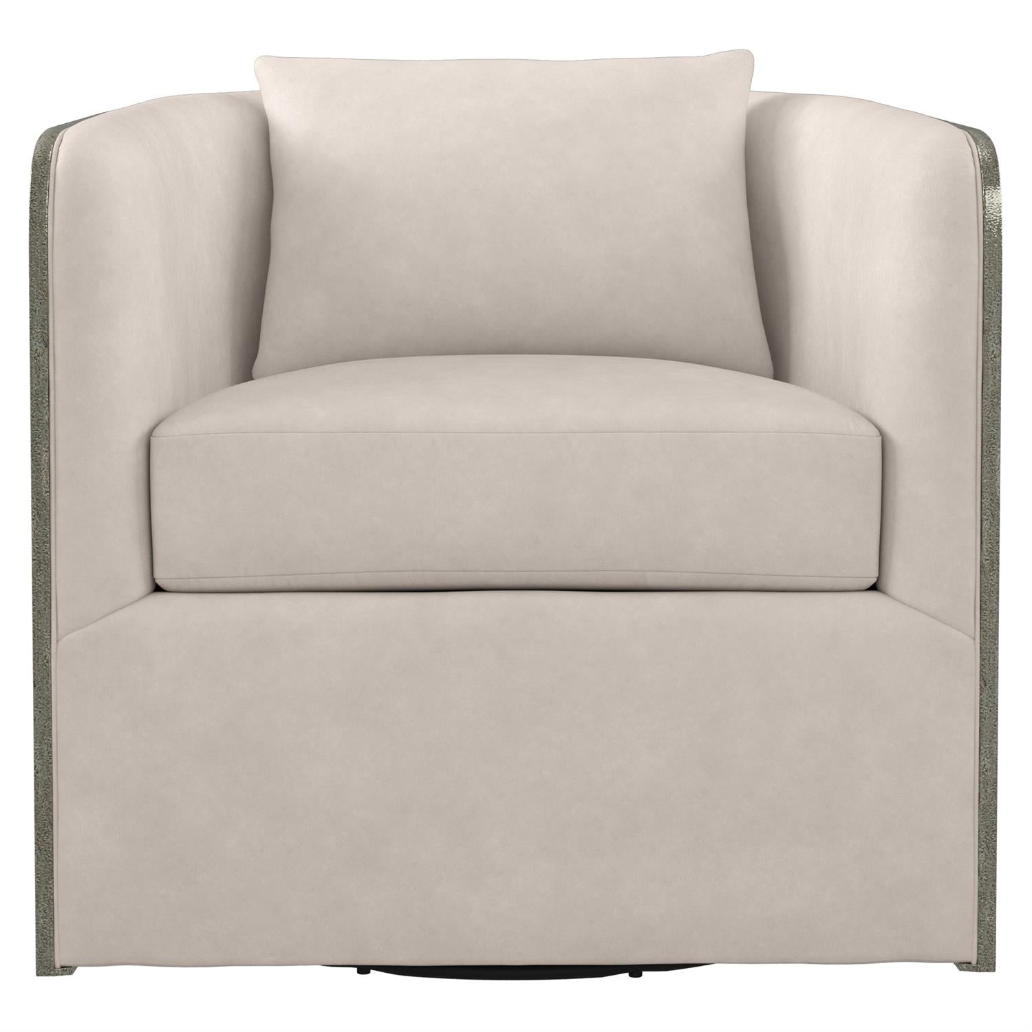 Eliot Fabric Swivel Chair in Ivory