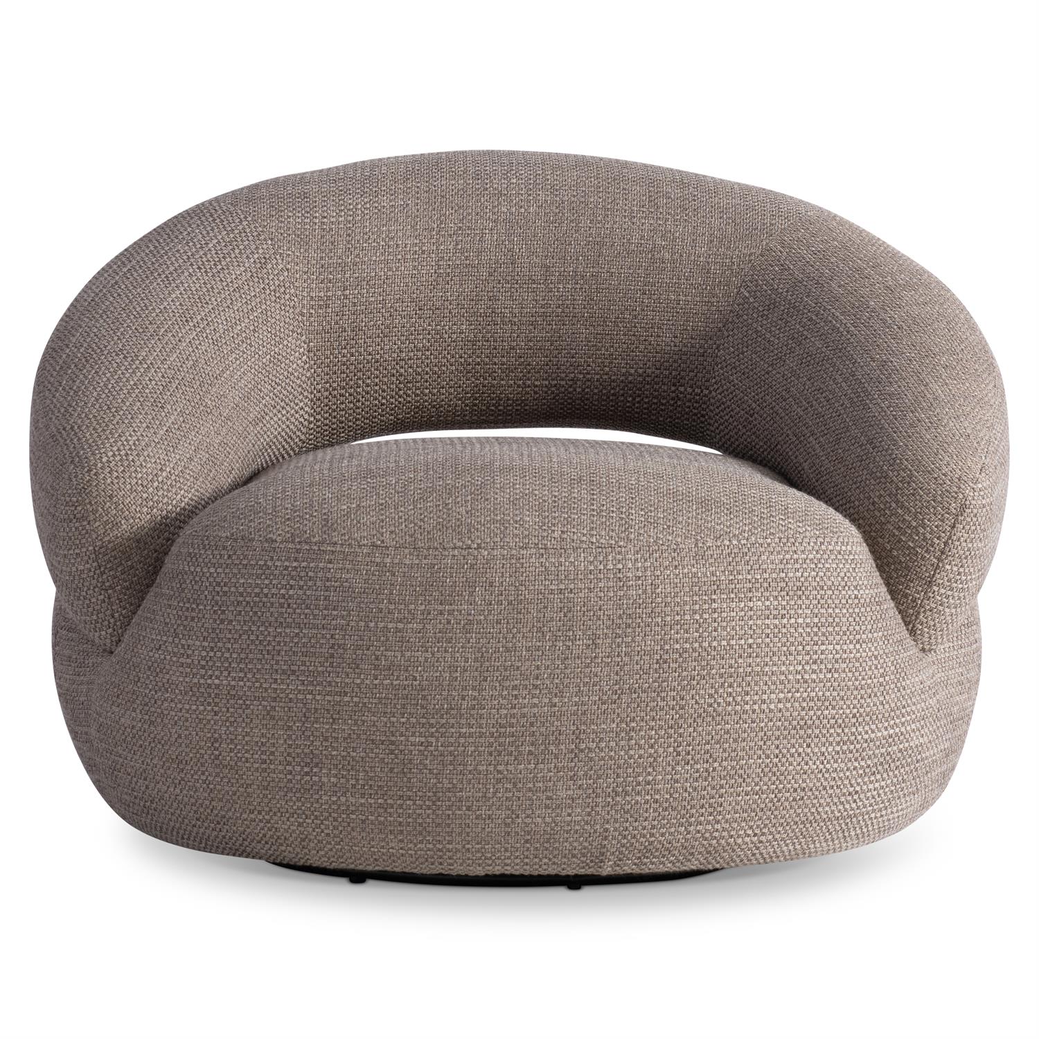 Cleo Fabric Swivel Chair in Brown