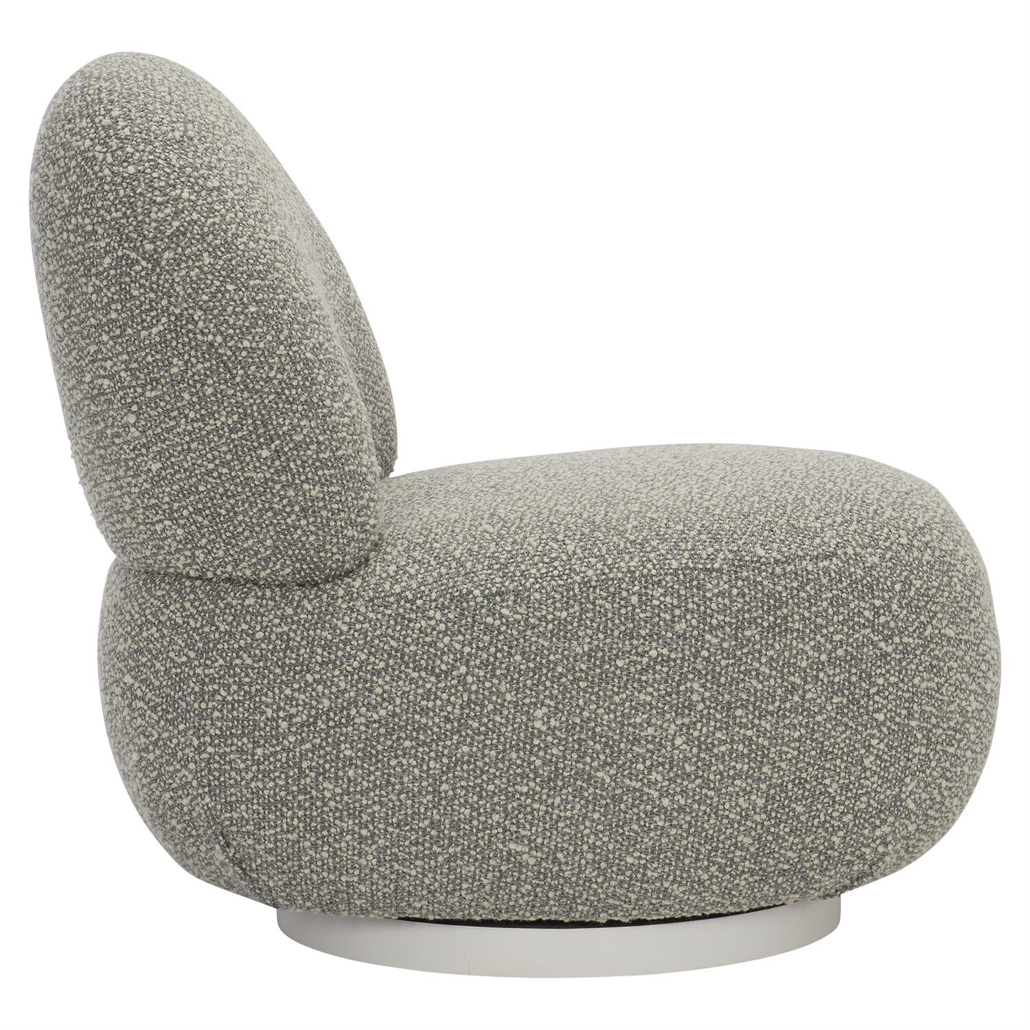 Lulu Fabric Swivel Chair in Winter White