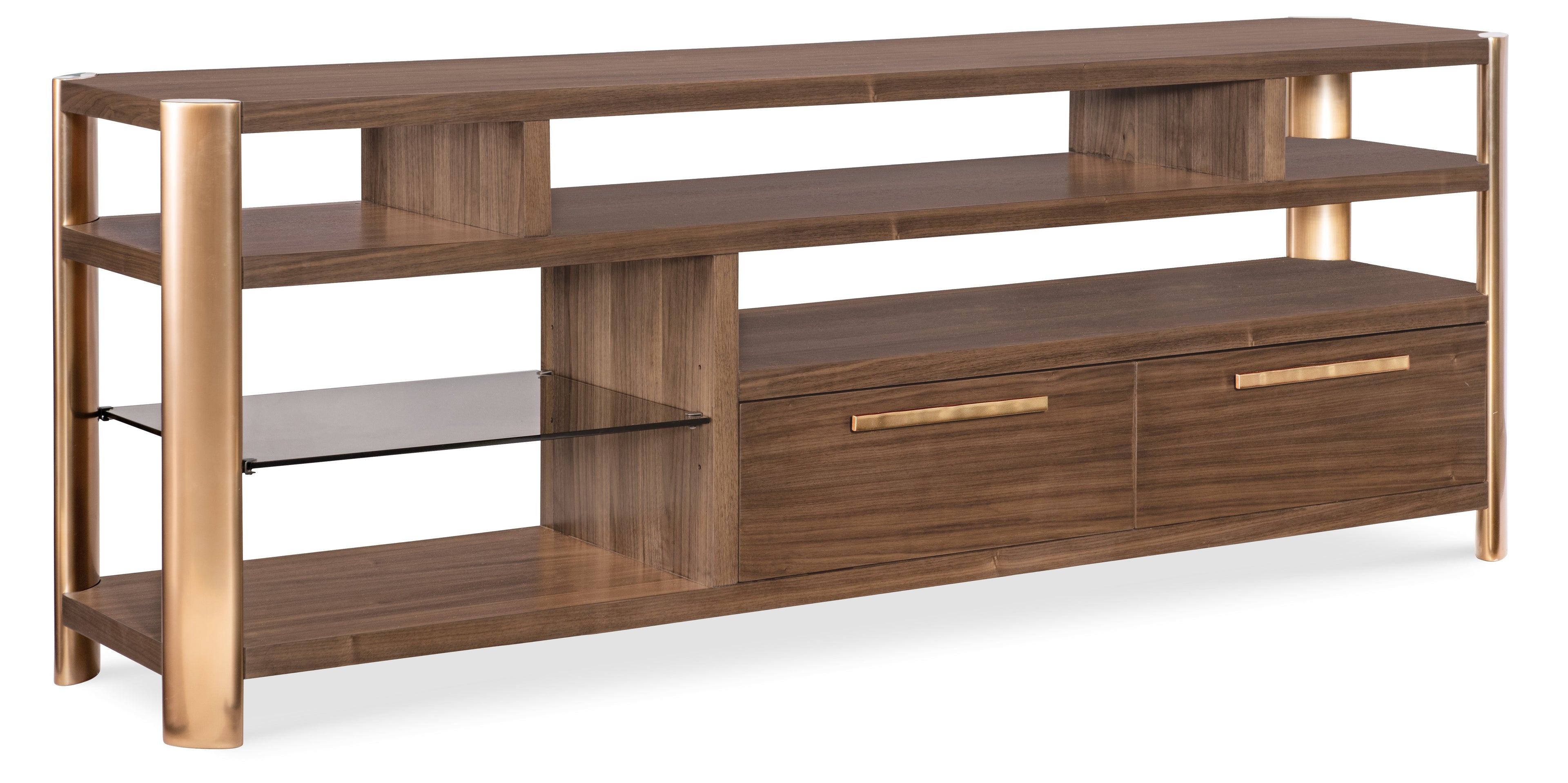 Hooker Furniture Eleana Entertainment Console in Light Caramel/Sunlit Bronze