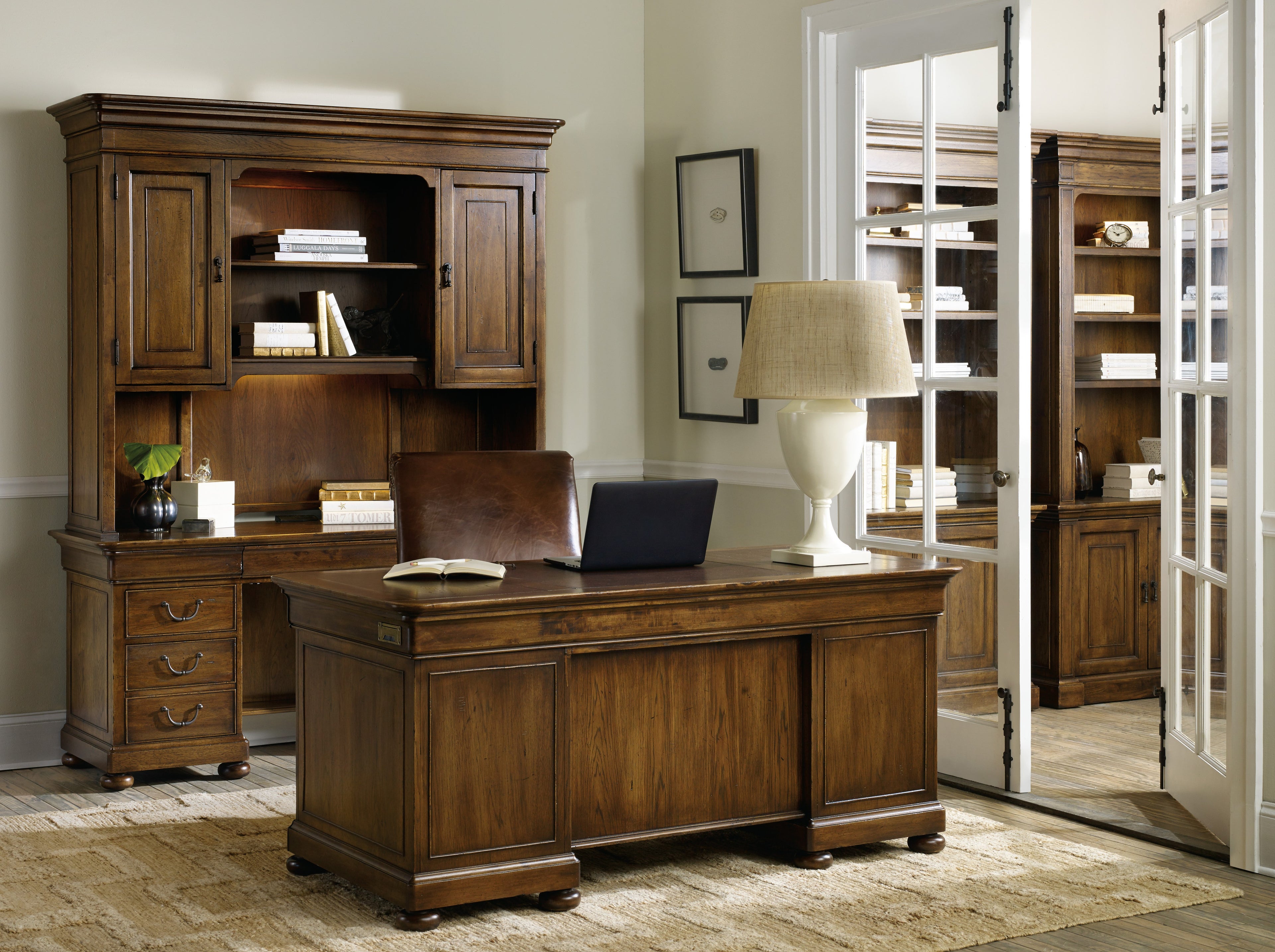 Hooker Furniture Archivist Executive Desk in Dark Wood