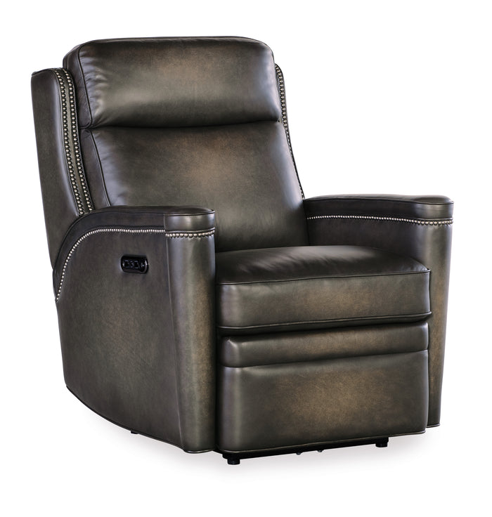 Hooker Furniture Hamilton Power Recliner with Power Headrest in Grey