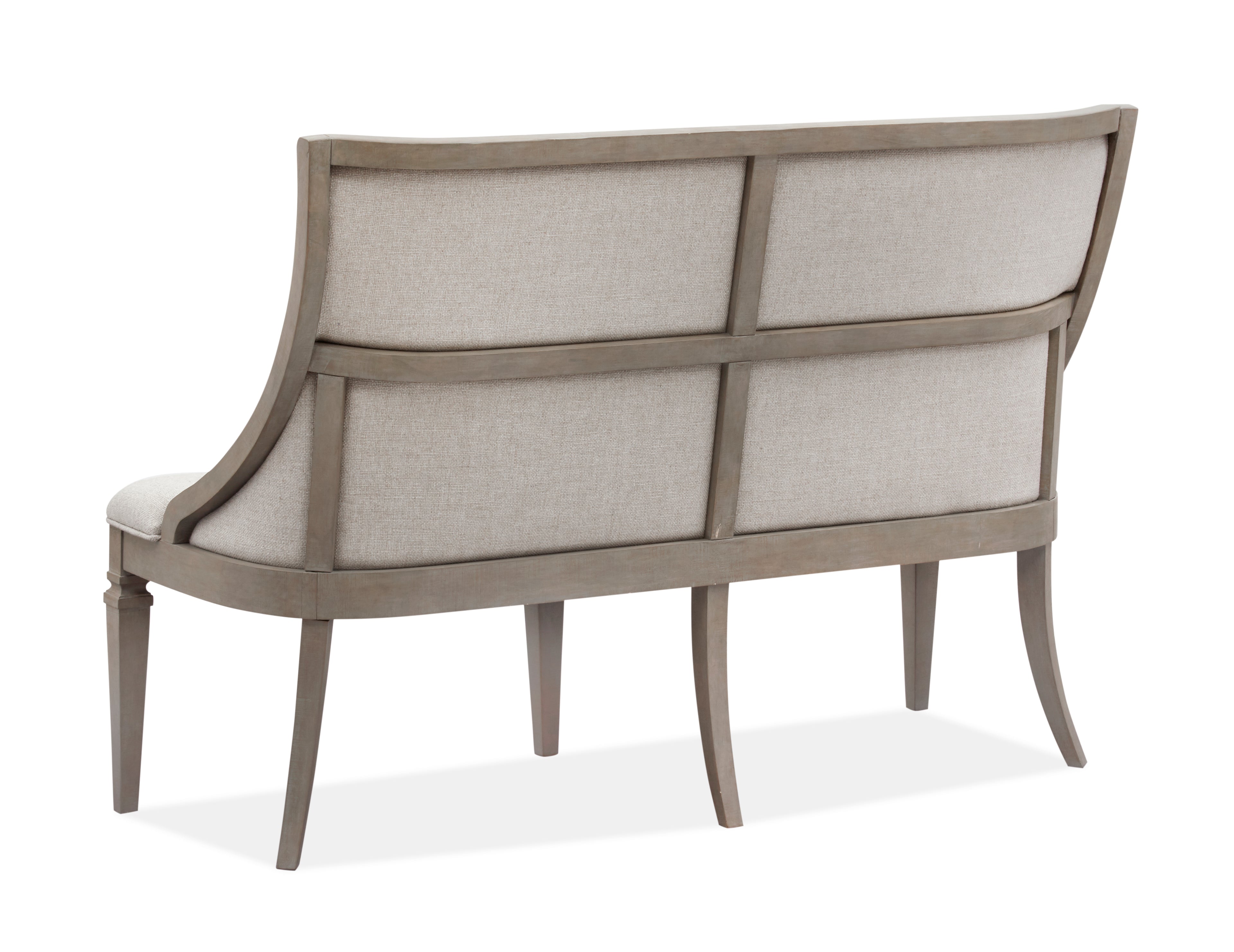 Lancaster Bench w/Upholstered Seat & Back in Dovetail Grey