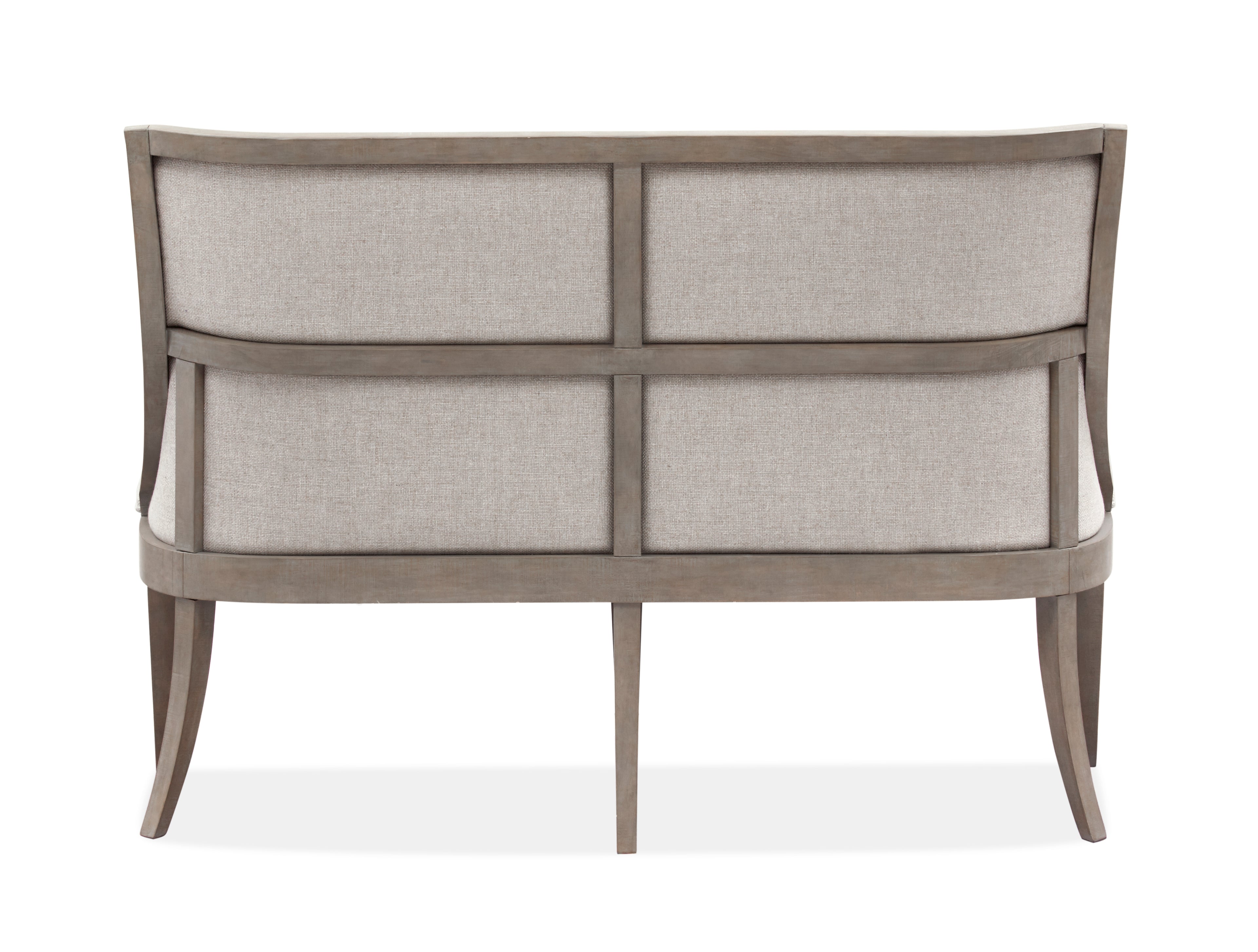 Lancaster Bench w/Upholstered Seat & Back in Dovetail Grey