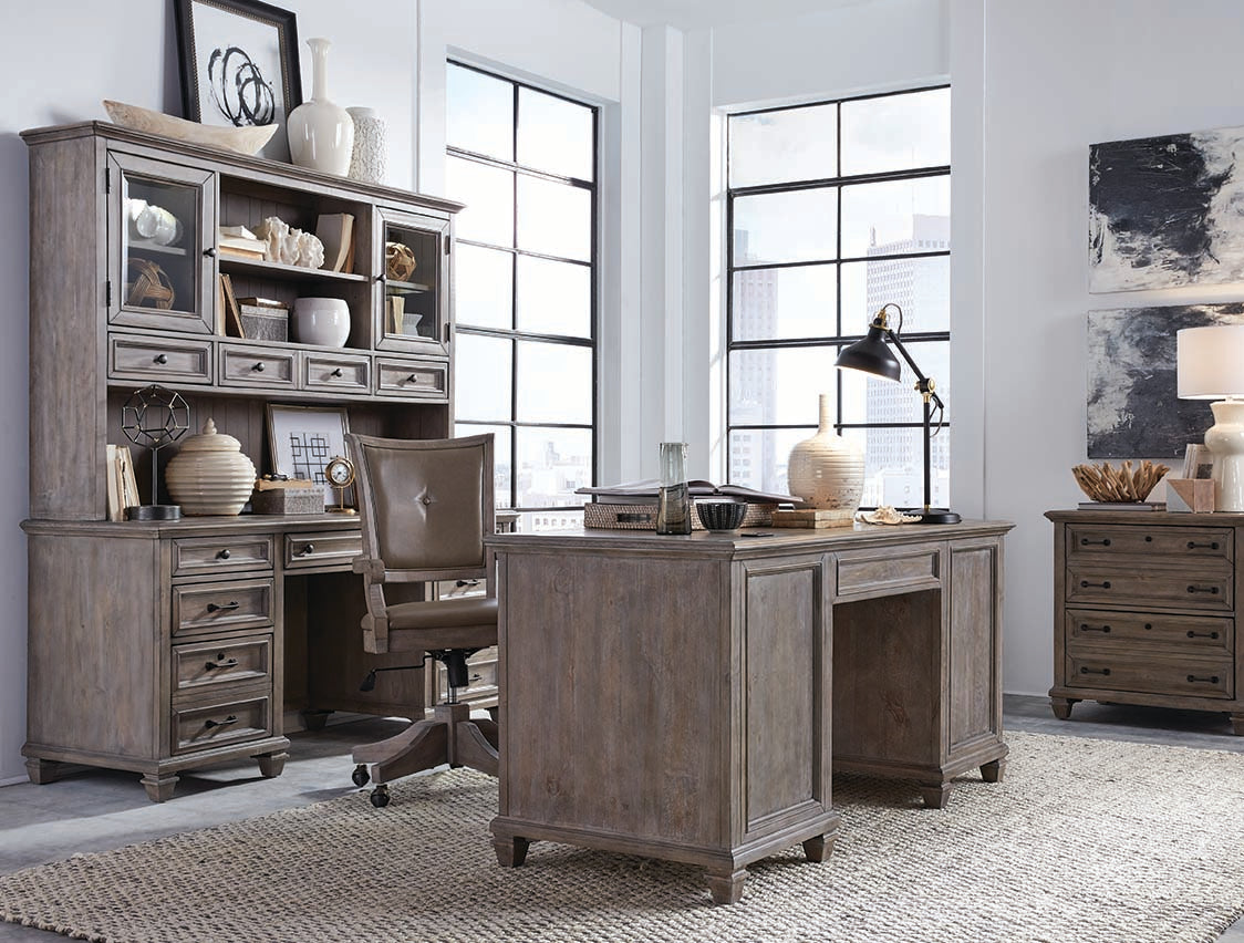 Lancaster Credenza with Hutch in Dovetail Grey