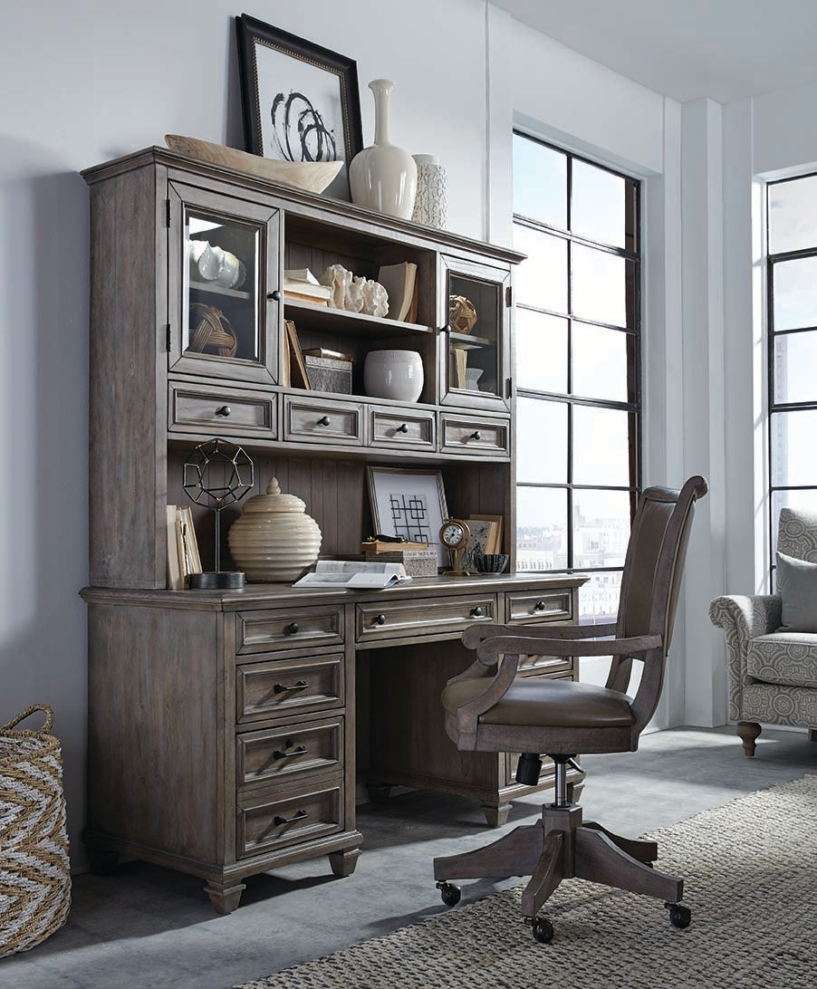 Lancaster Credenza with Hutch in Dovetail Grey
