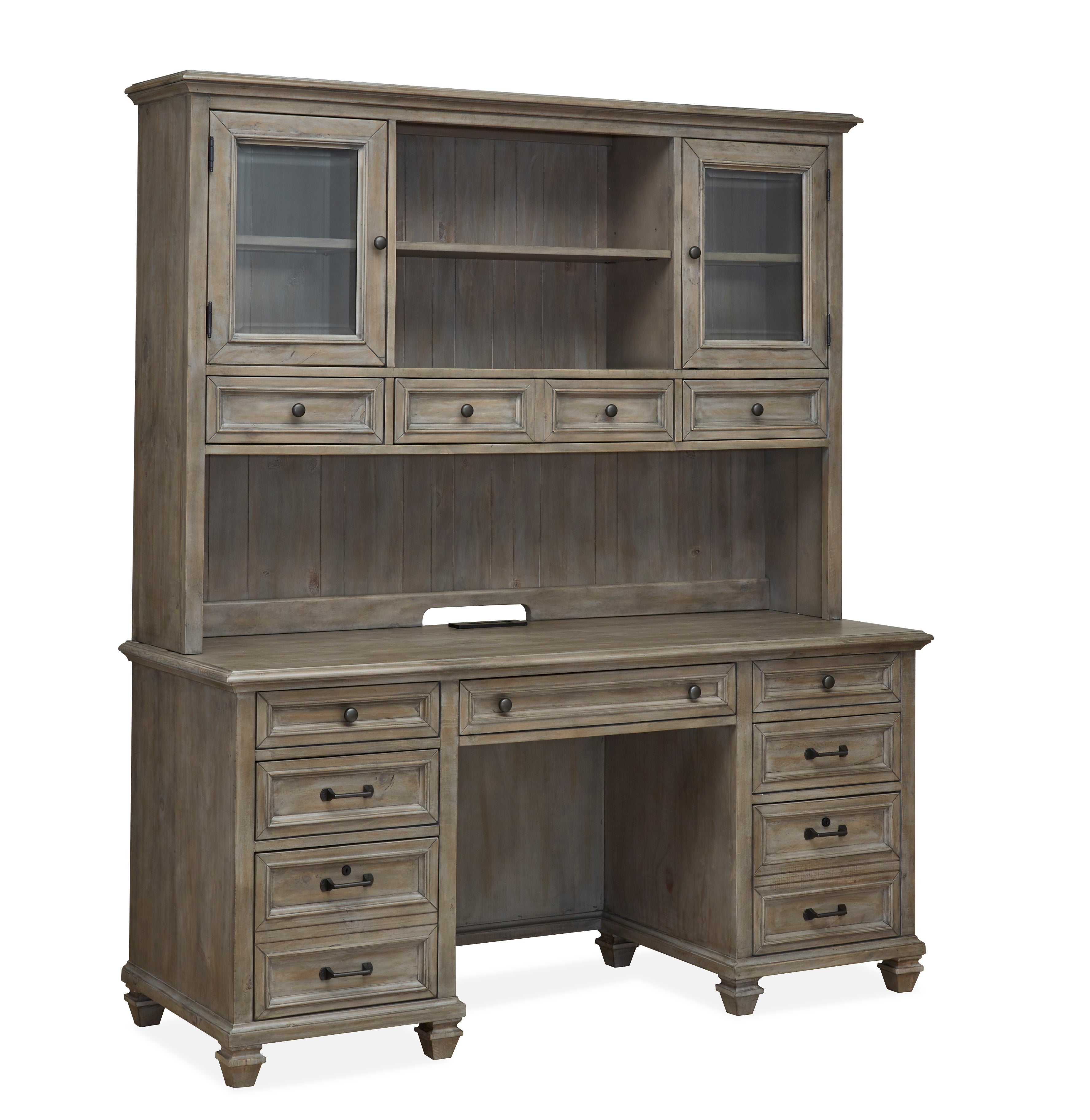 Lancaster Credenza with Hutch in Dovetail Grey
