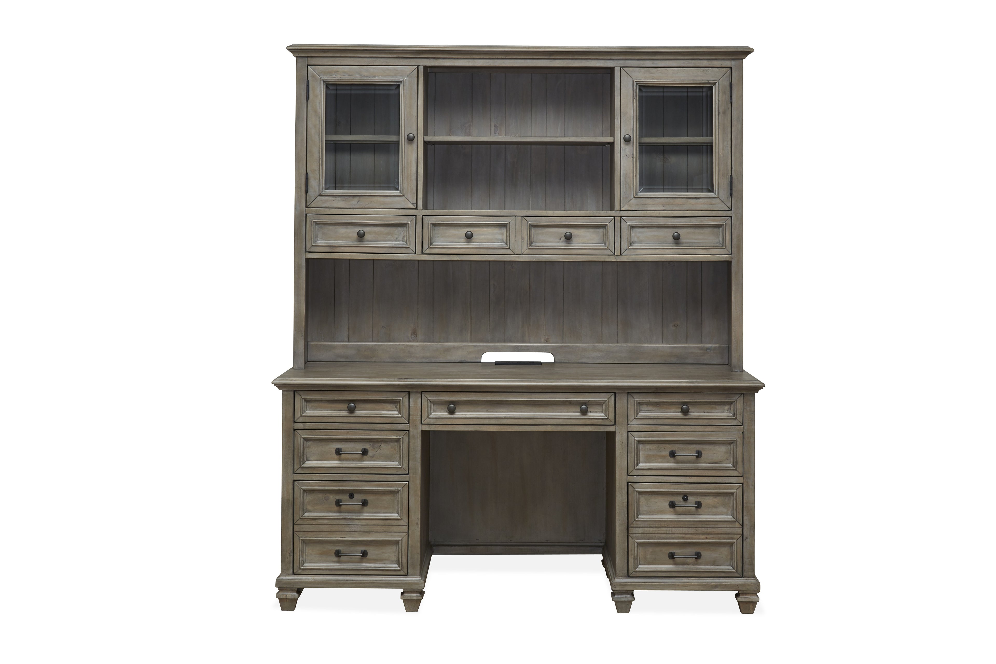 Lancaster Credenza with Hutch in Dovetail Grey