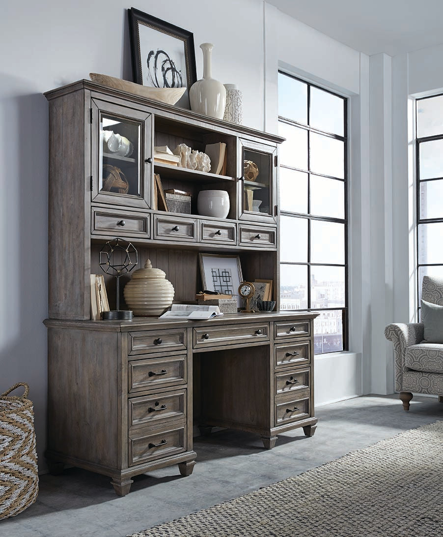Lancaster Credenza with Hutch in Dovetail Grey