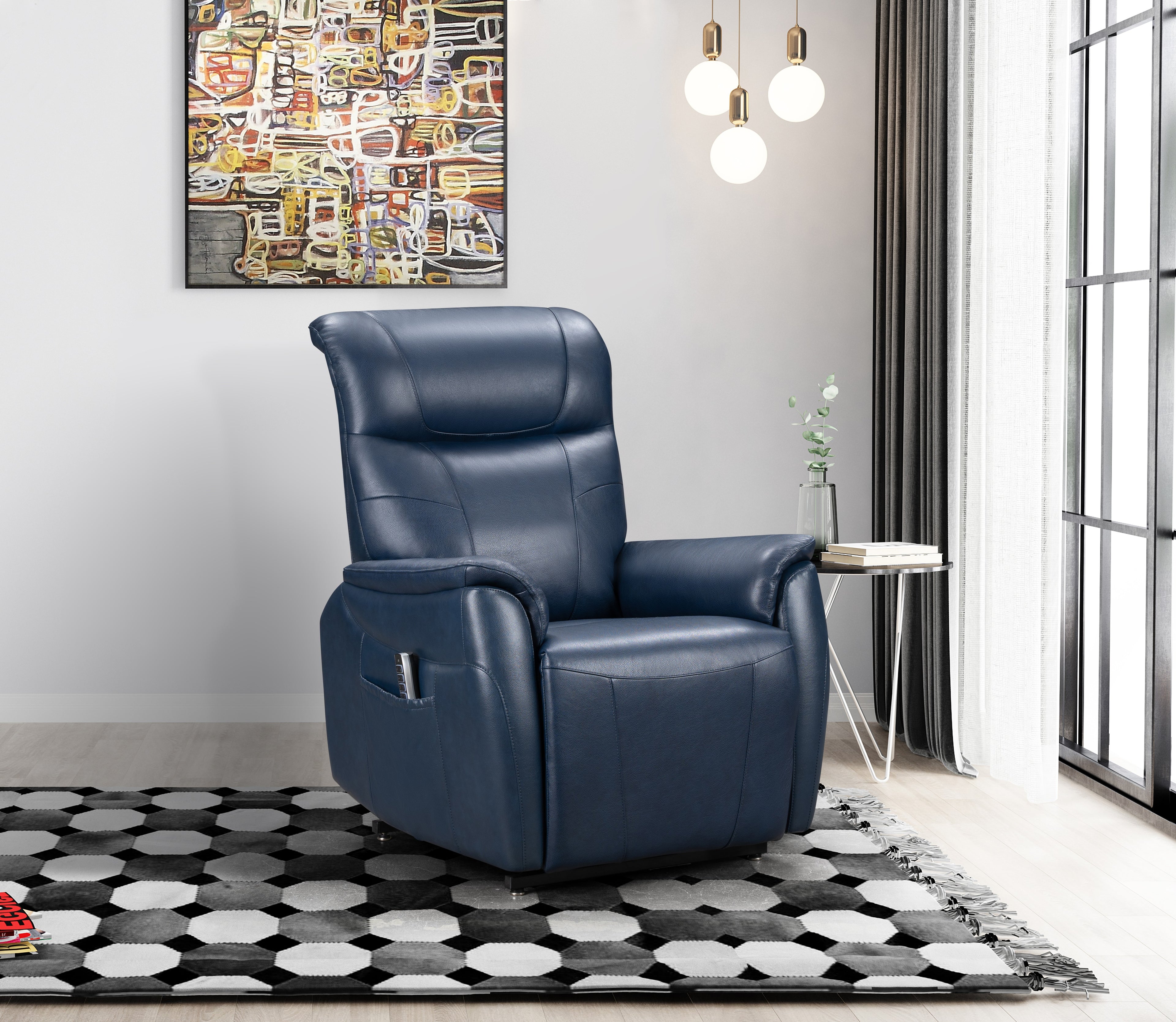 Leighton Recliner in Marco Navy Blue