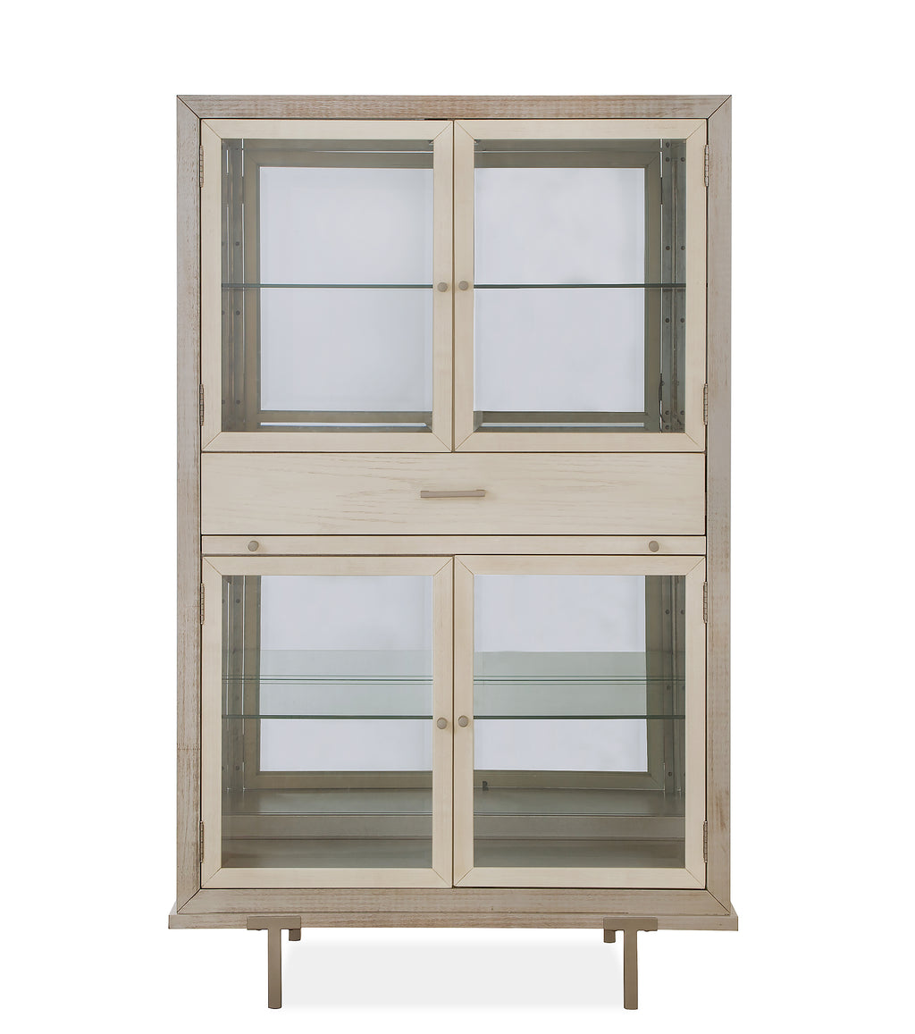 Lenox Display Cabinet in Warm Silver and Acadia White