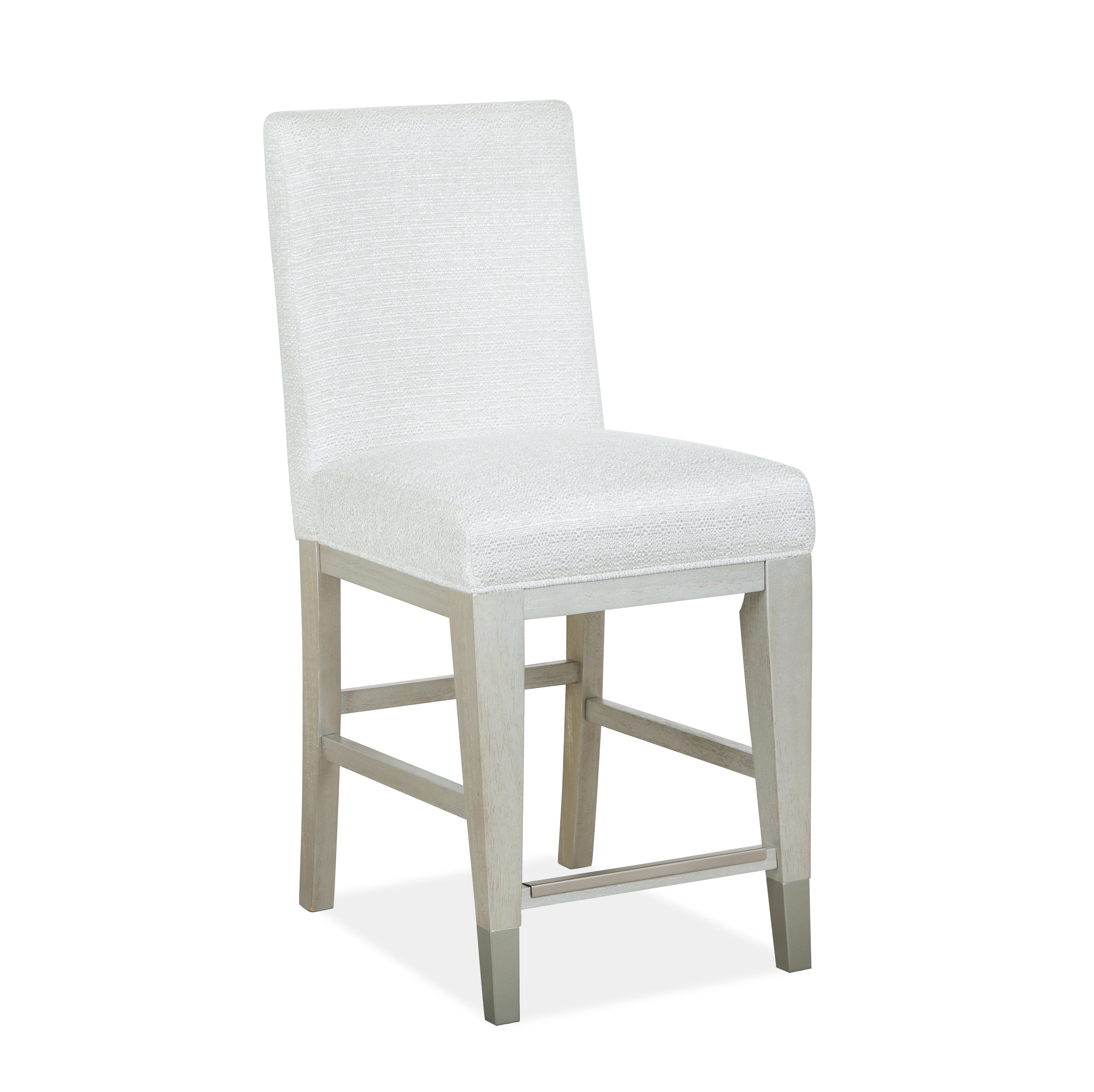 Magnussen Lenox Counter Chair w/Upholstered Seat and Back (2/ctn) in Warm Silver and Acadia White