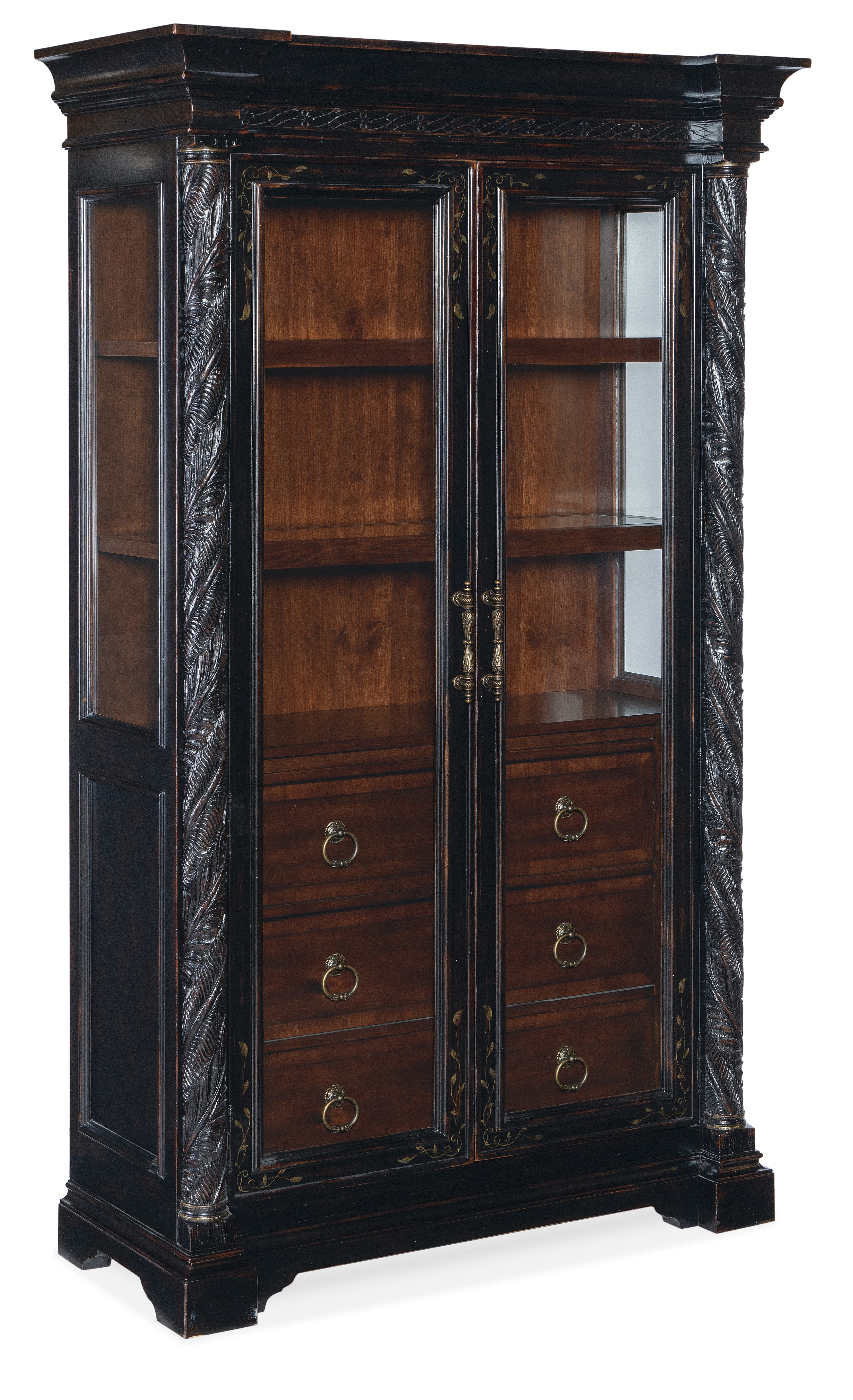 Hooker Furniture Charleston Display Cabinet in Black Cherry