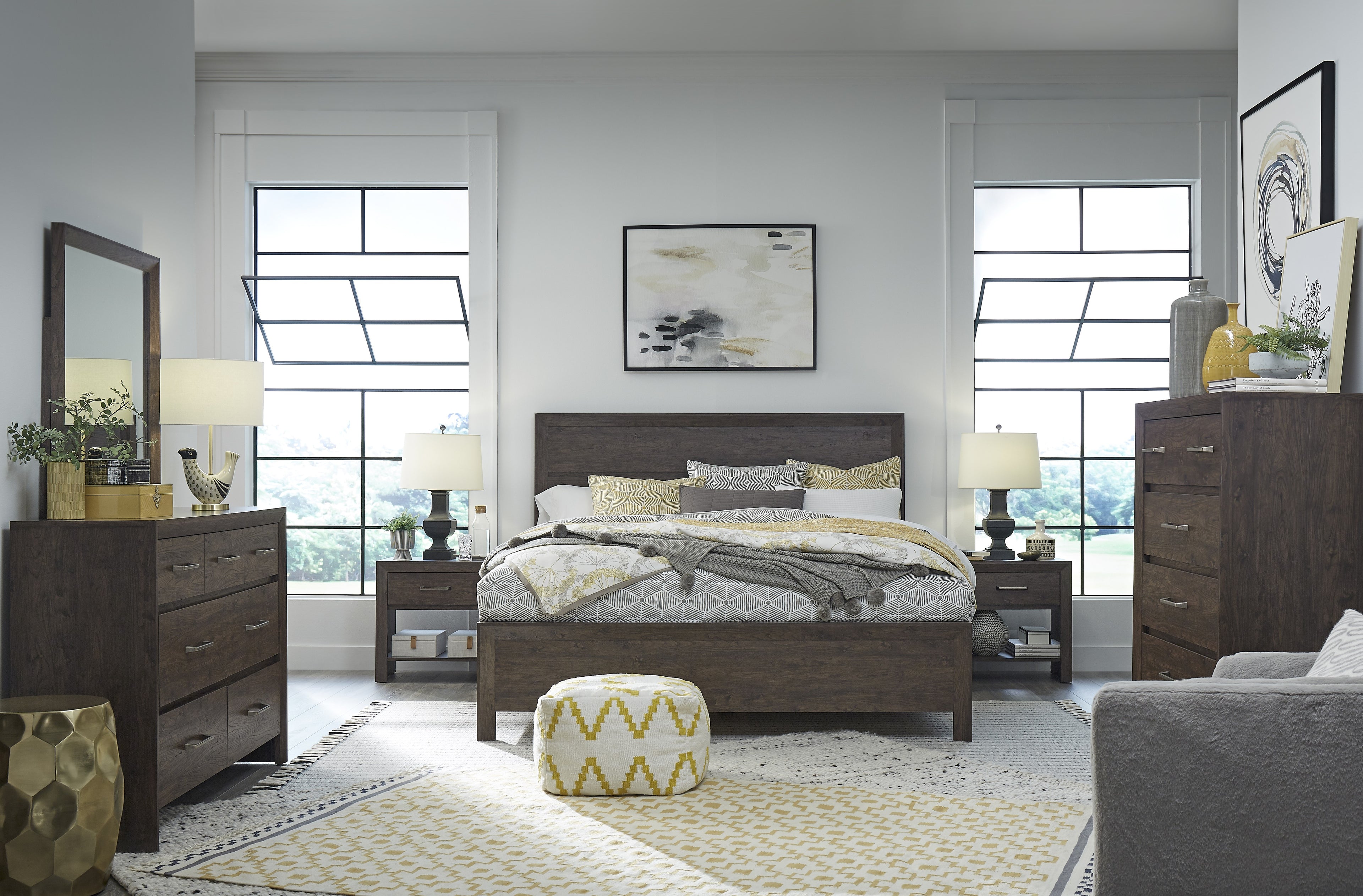 Magnussen Llewellyn Portrait Mirror in Columbian Walnut