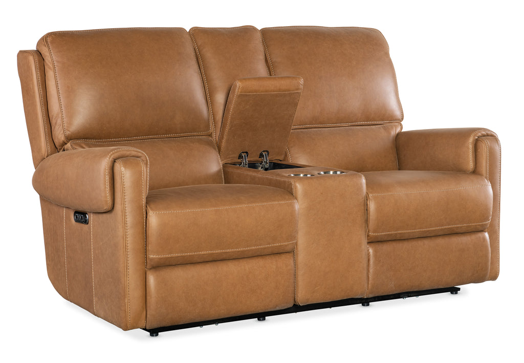 Hooker Furniture Somers Console Loveseat with Power Recline & Power Headrest