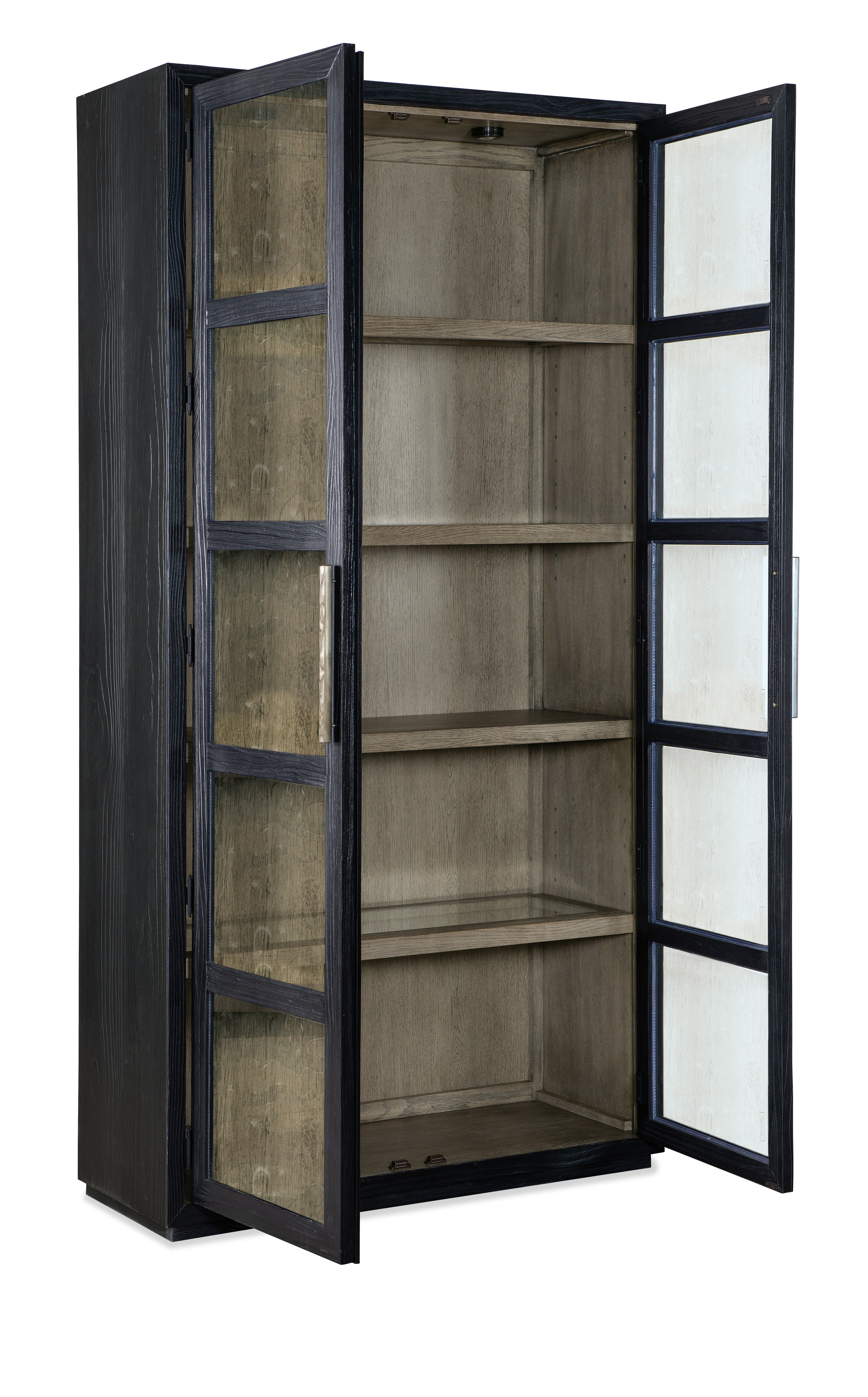 Hooker Furniture Linville Falls Shou Sugi Ban Curio Cabinet in Shadow