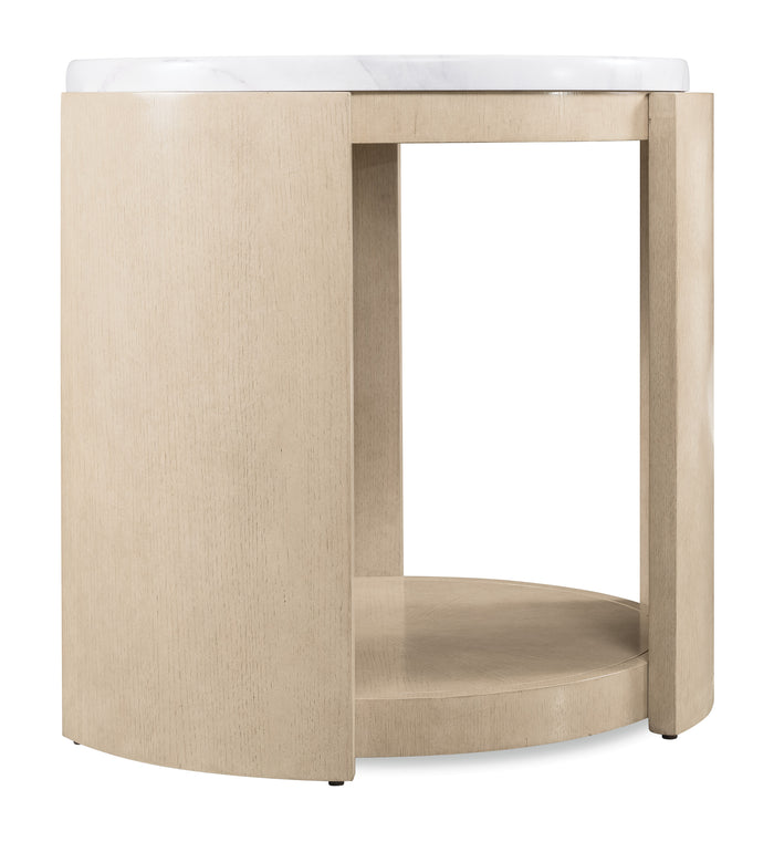 Hooker Furniture Westwood Round Side Table in Volakas/Polished Limestone