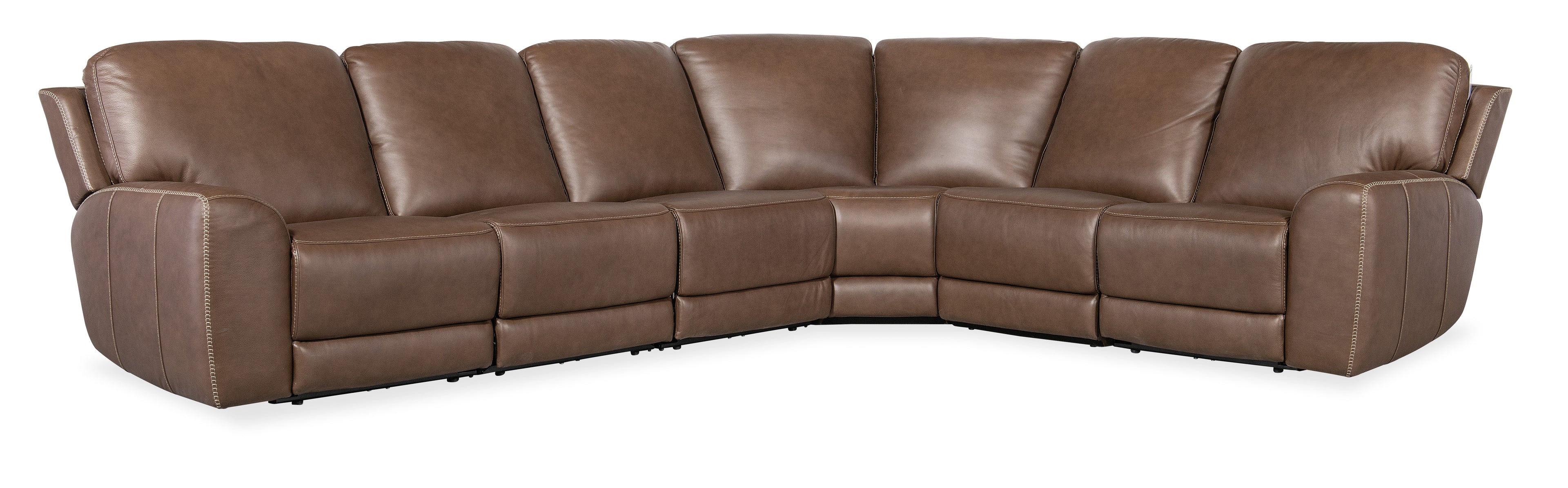 Hooker Furniture Torres 6 Pieces Sectional w/ Power Recline & Power Headrest in Brown