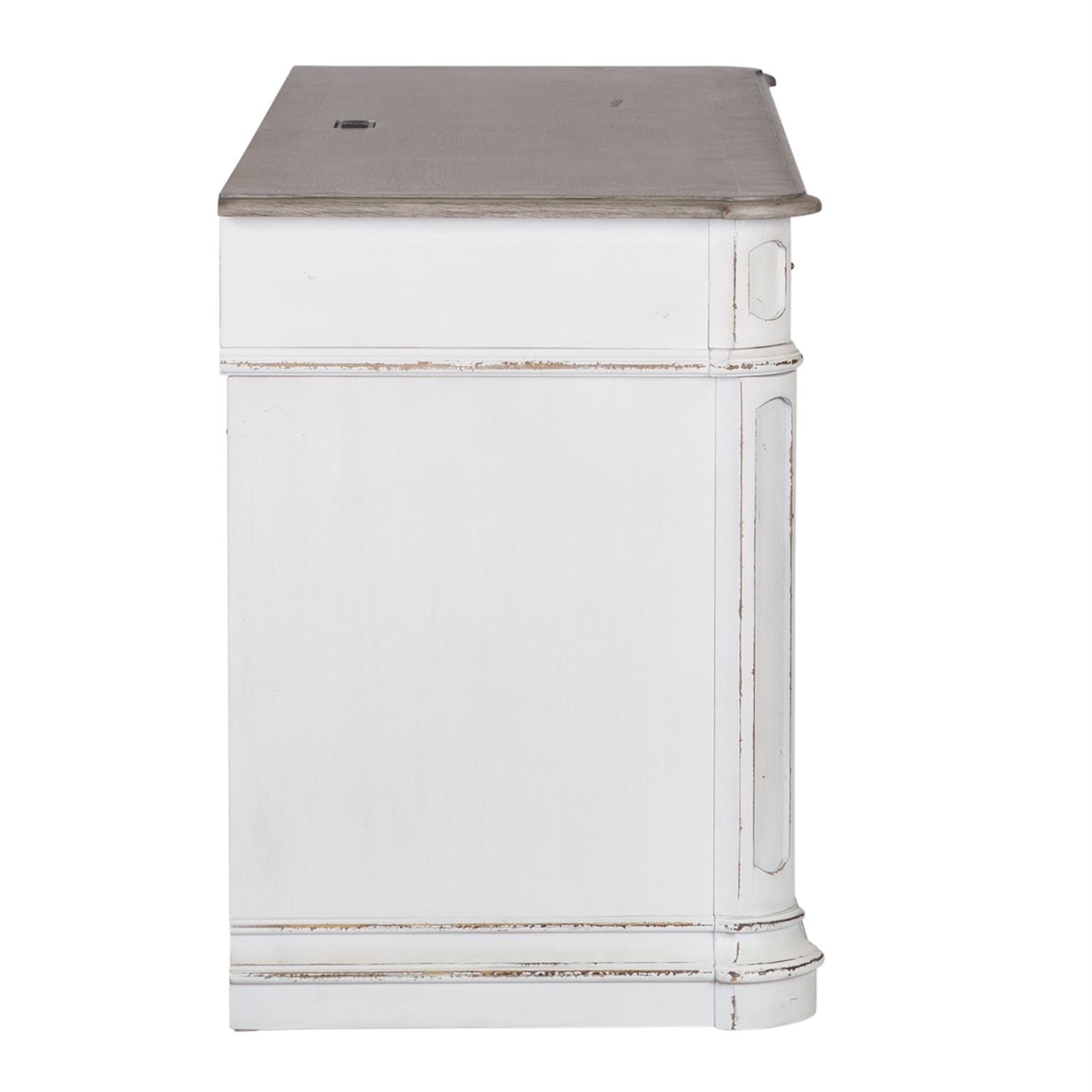 Liberty Furniture Magnolia Manor Credenza File Drawer in Antique White & Weathered Bark