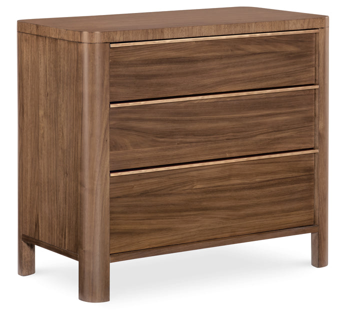 Hooker Furniture Eleana Three Drawer Nightstand in Light Caramel/Sunlit Bronze
