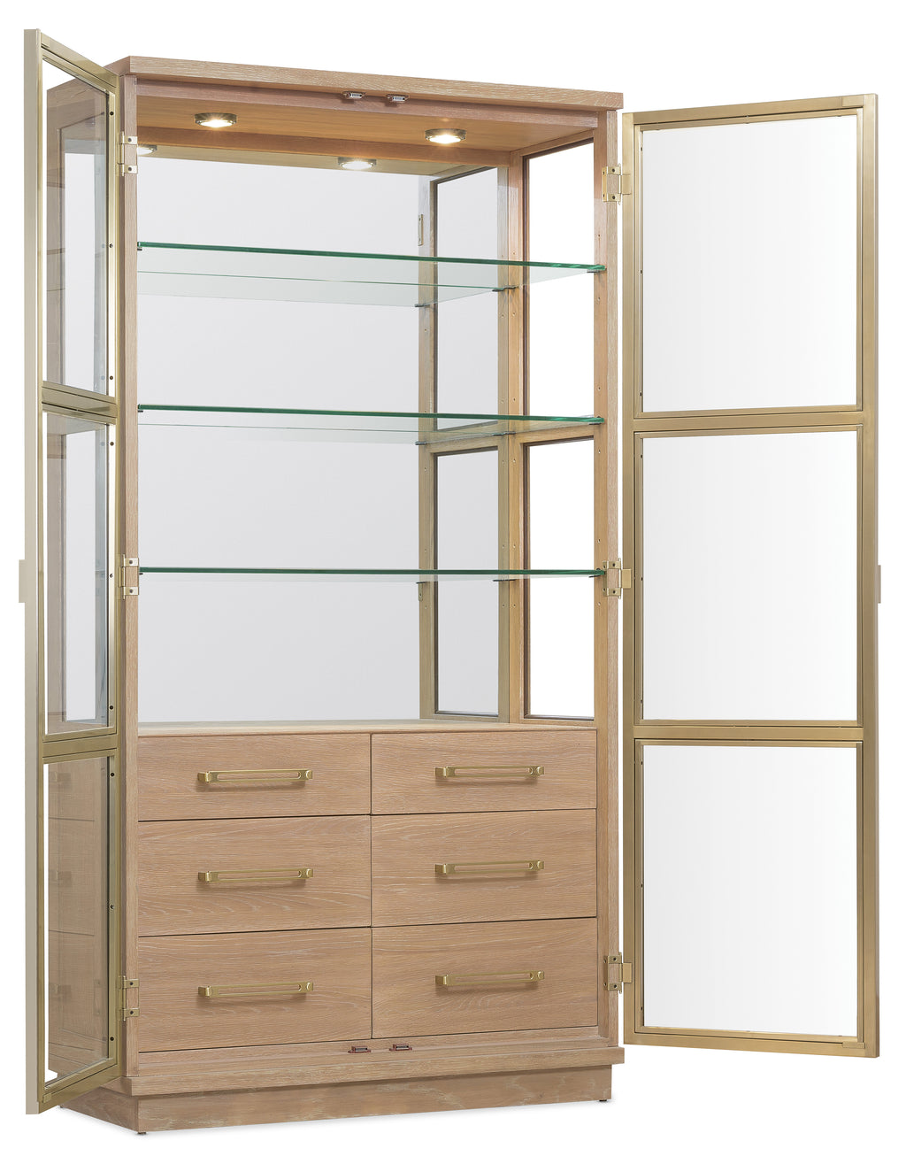 Hooker Furniture Banyon Bay Display Cabinet in Desert Oak