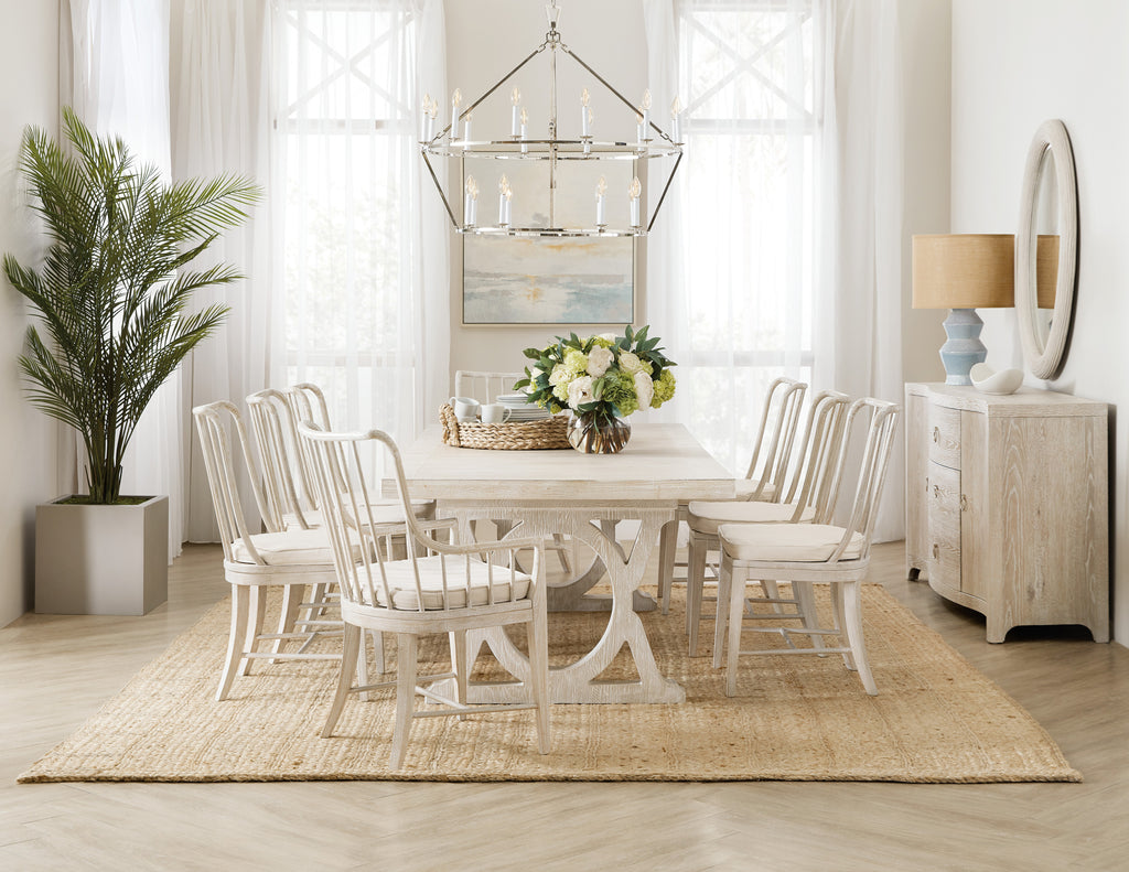 Hooker Furniture Serenity Topsail Rectangle Dining Table with 2-18in Leaves in Surf