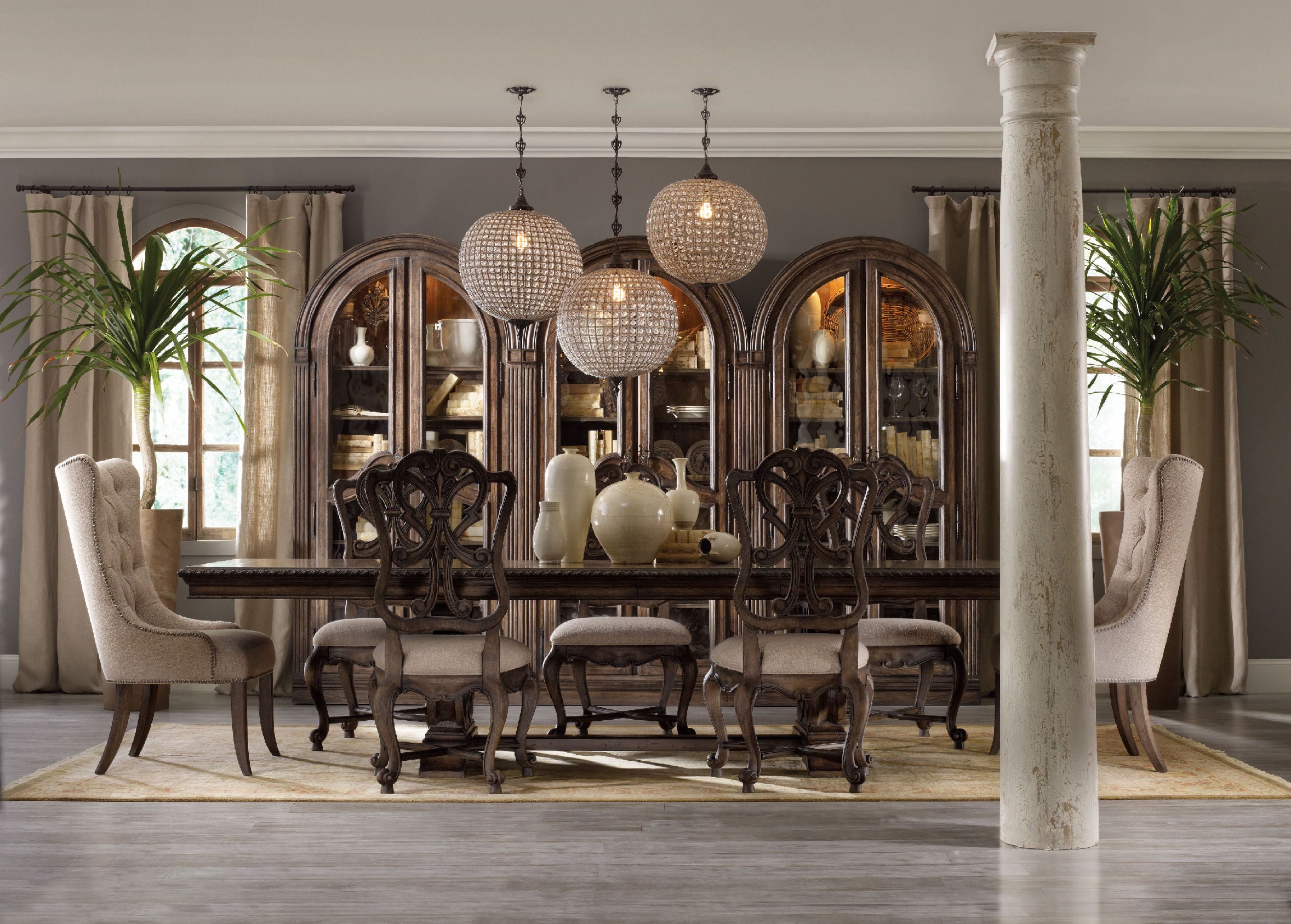 Hooker Furniture Rhapsody Bunching Curio in Walnut Rustic