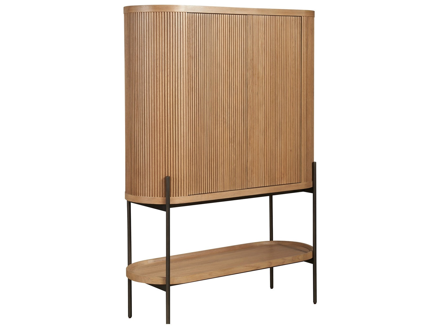 New Modern Linnea Bar Cabinet in Natural Oak
